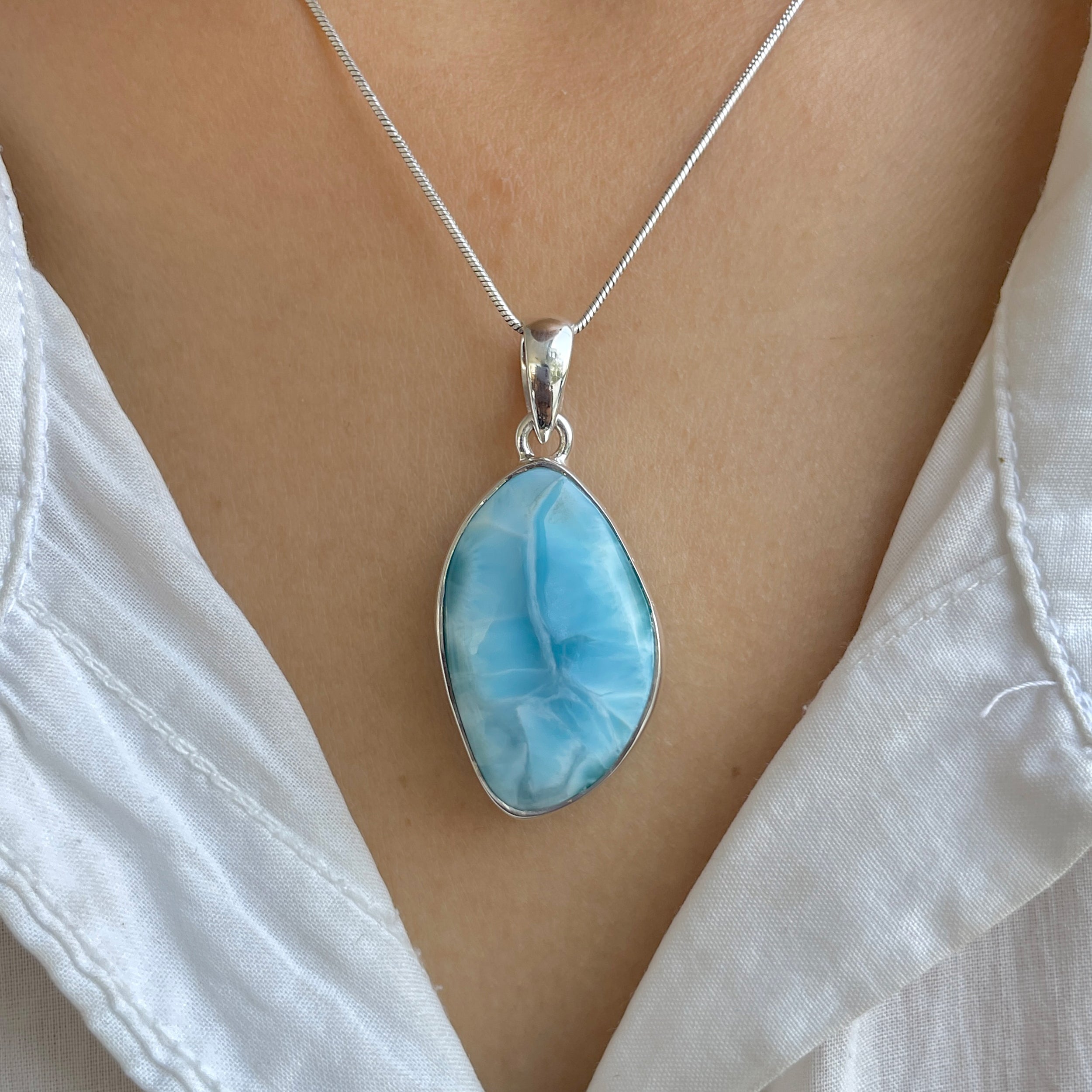 Larimar Pendant-(LAR-P-1324.)