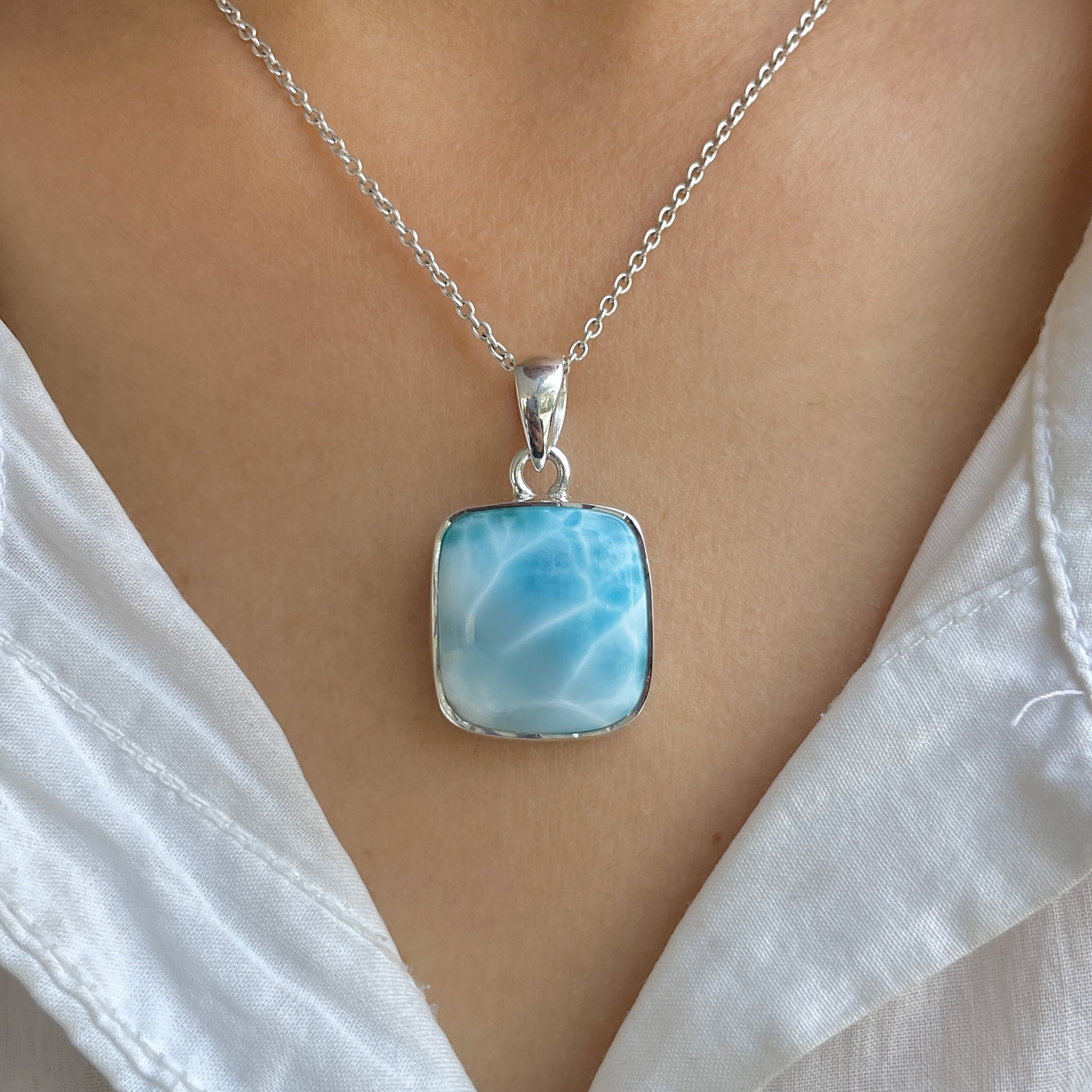 Larimar Pendant-(LAR-P-1352.)