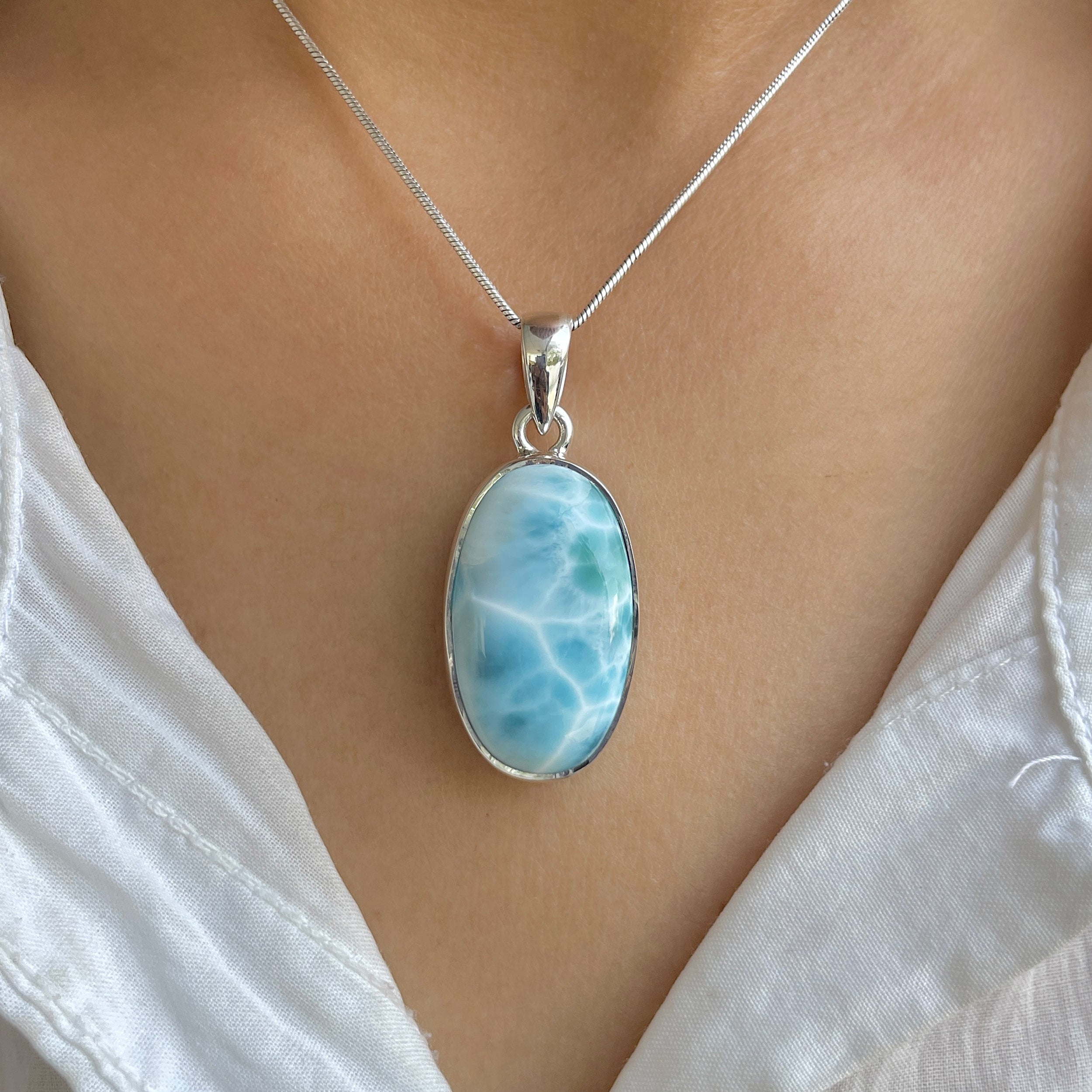 Larimar Pendant-(LAR-P-1354.)