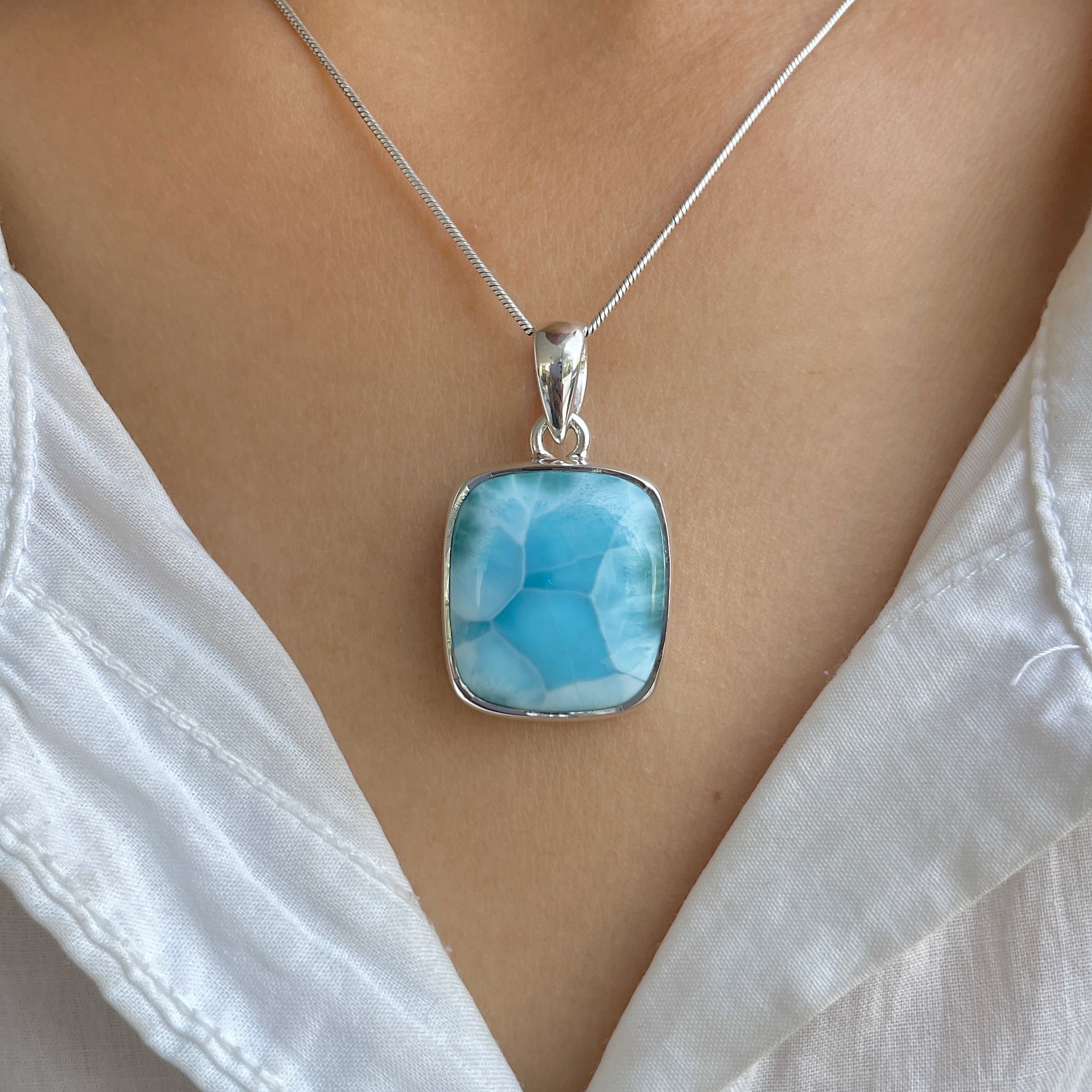 Larimar Pendant-(LAR-P-1358.)