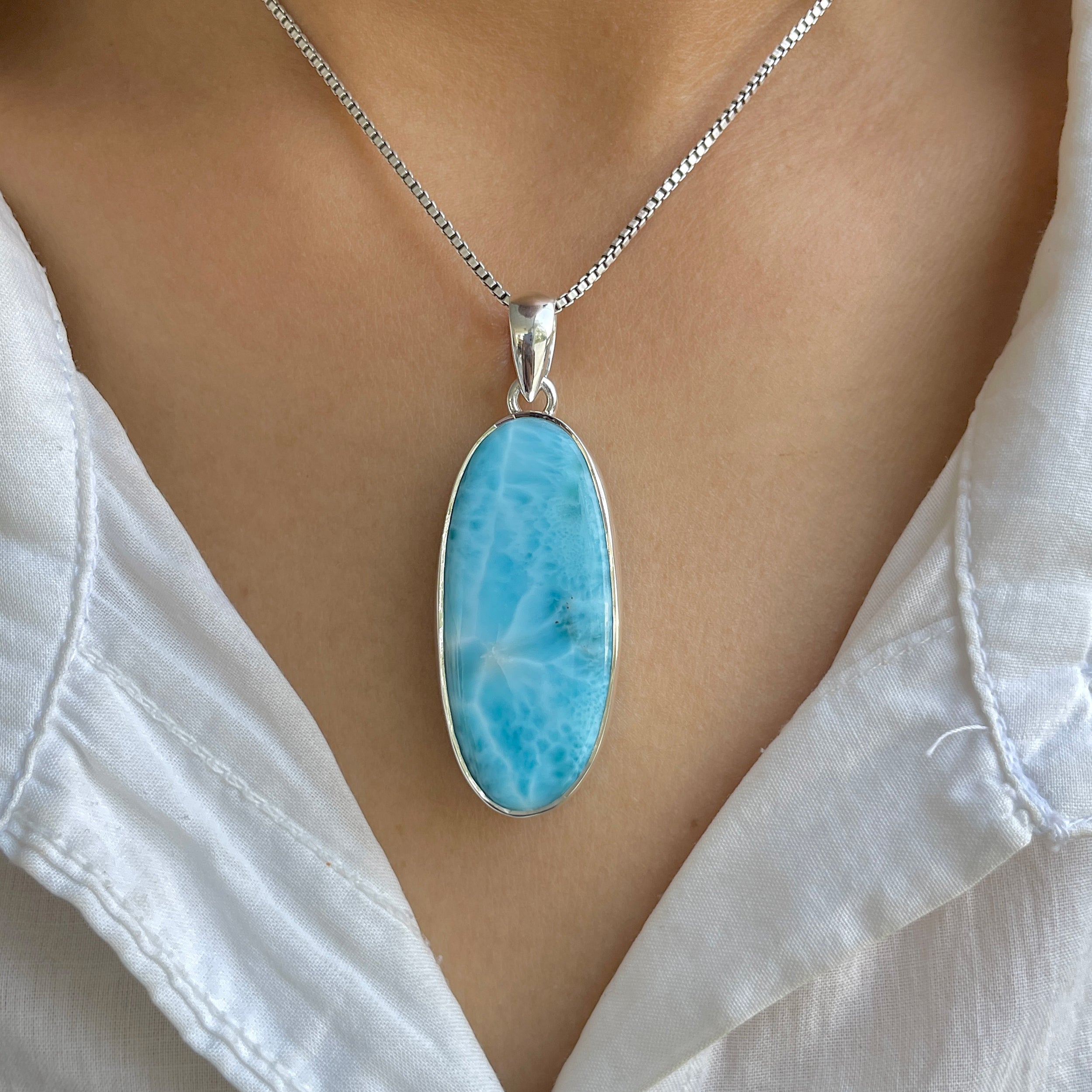 Larimar Pendant-(LAR-P-1377.)