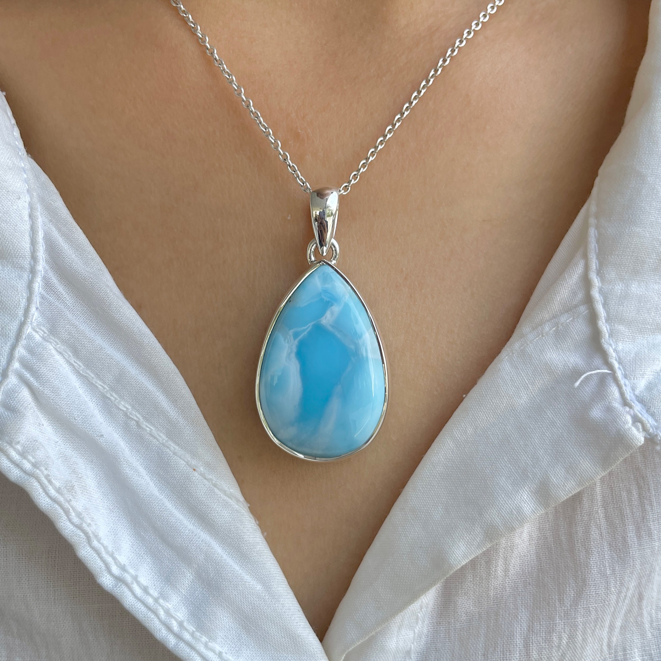 Larimar Pendant-(LAR-P-1379.)