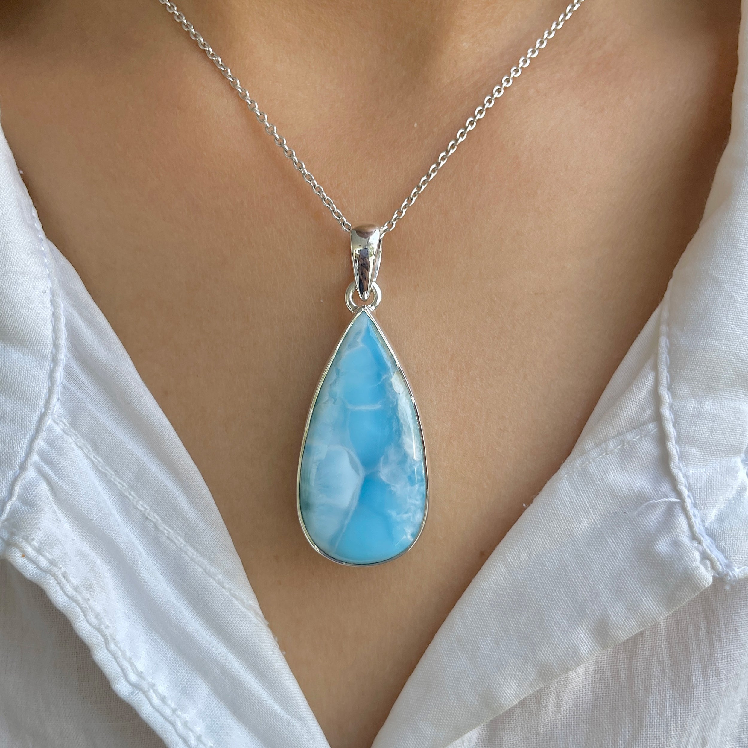 Larimar Pendant-(LAR-P-1386.)