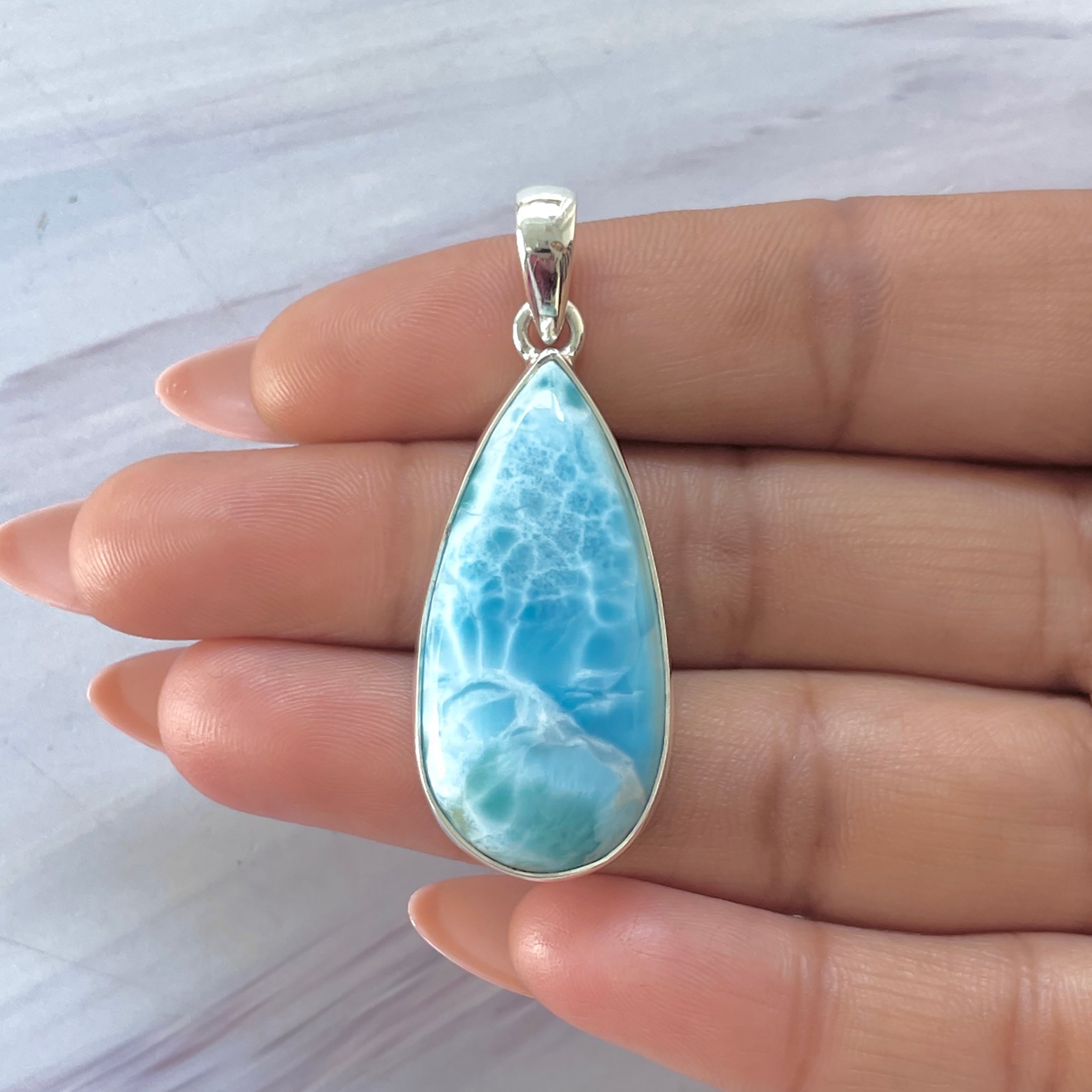 Larimar Pendant-(LAR-P-1390.)