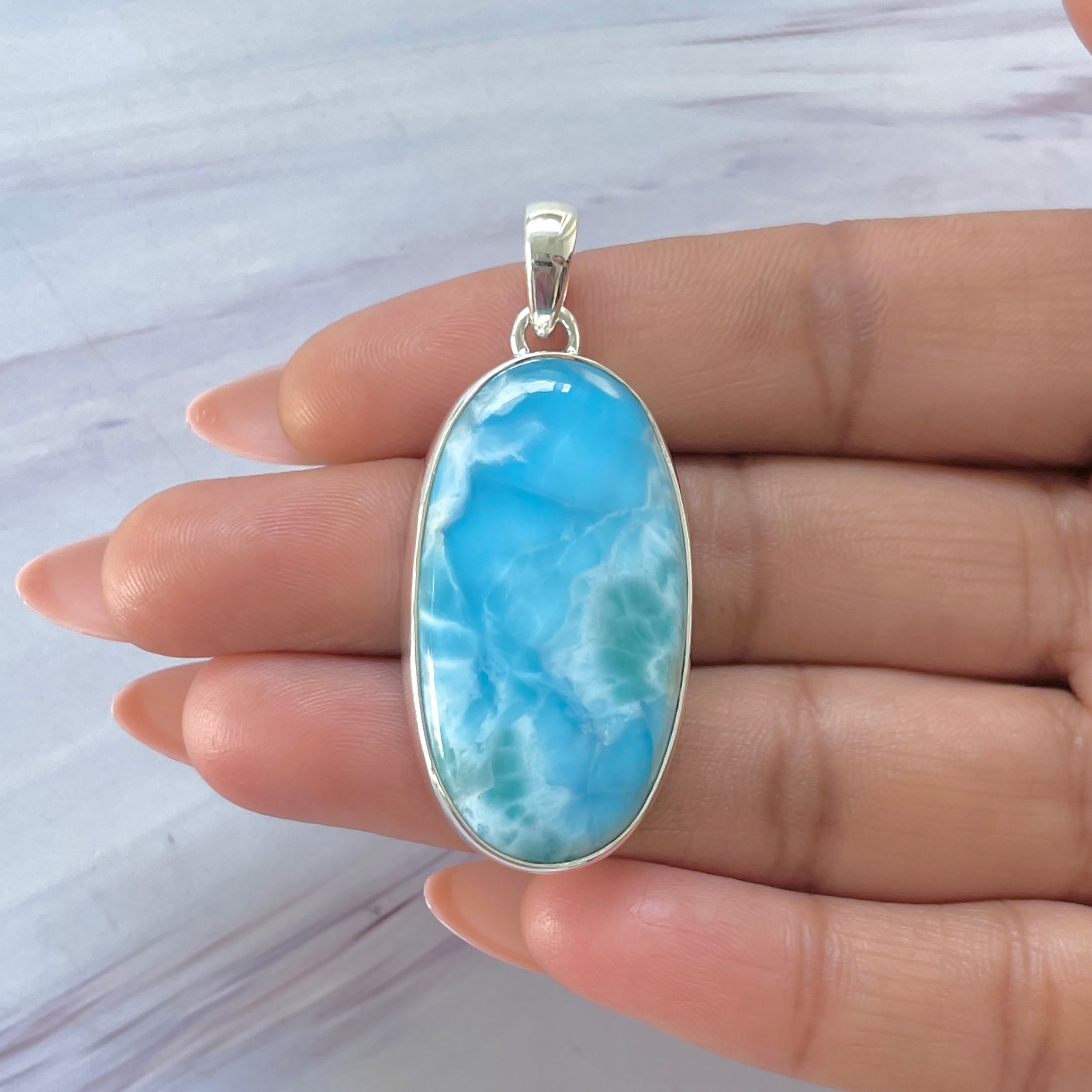 Larimar Pendant-(LAR-P-1398.)