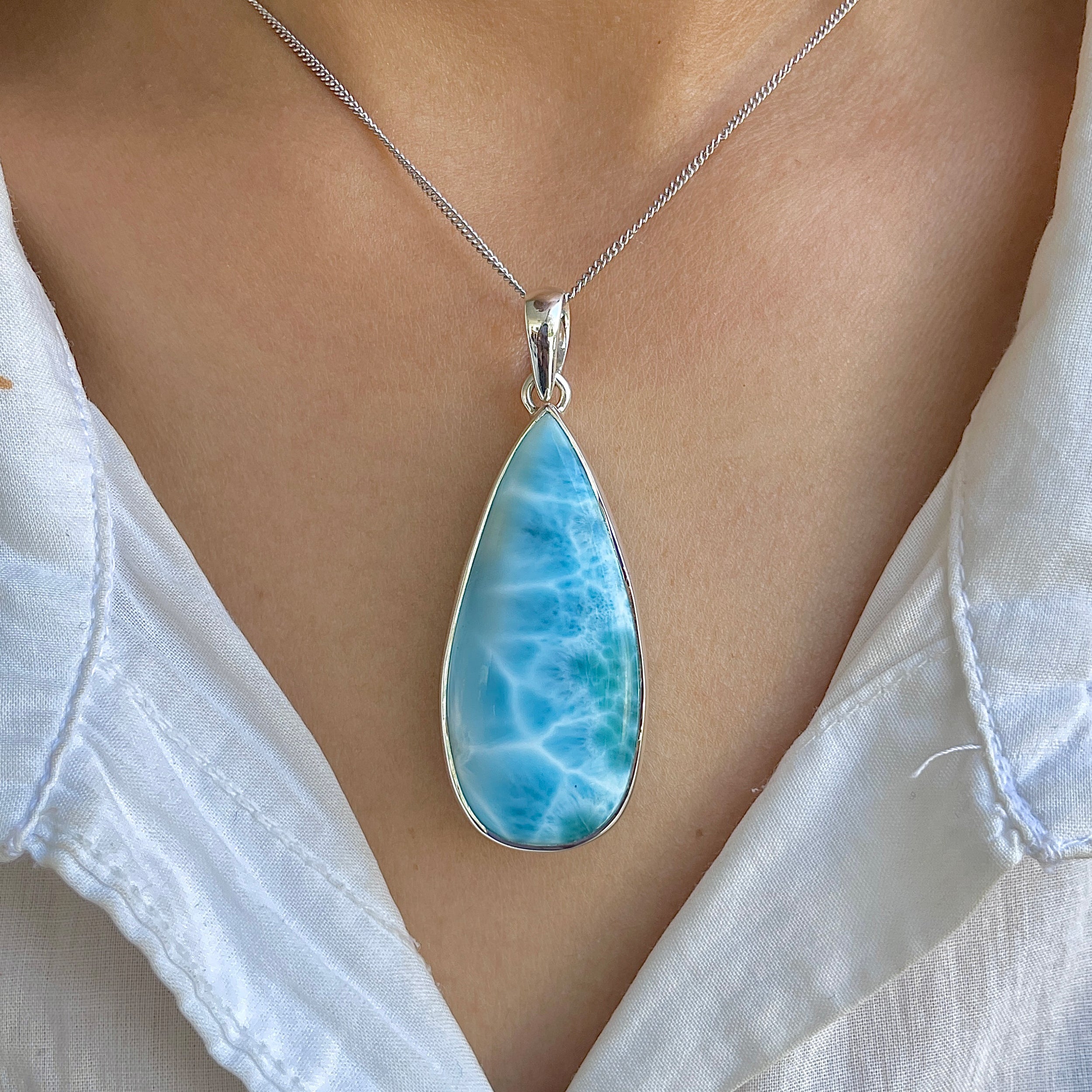 Larimar Pendant-(LAR-P-1413.)
