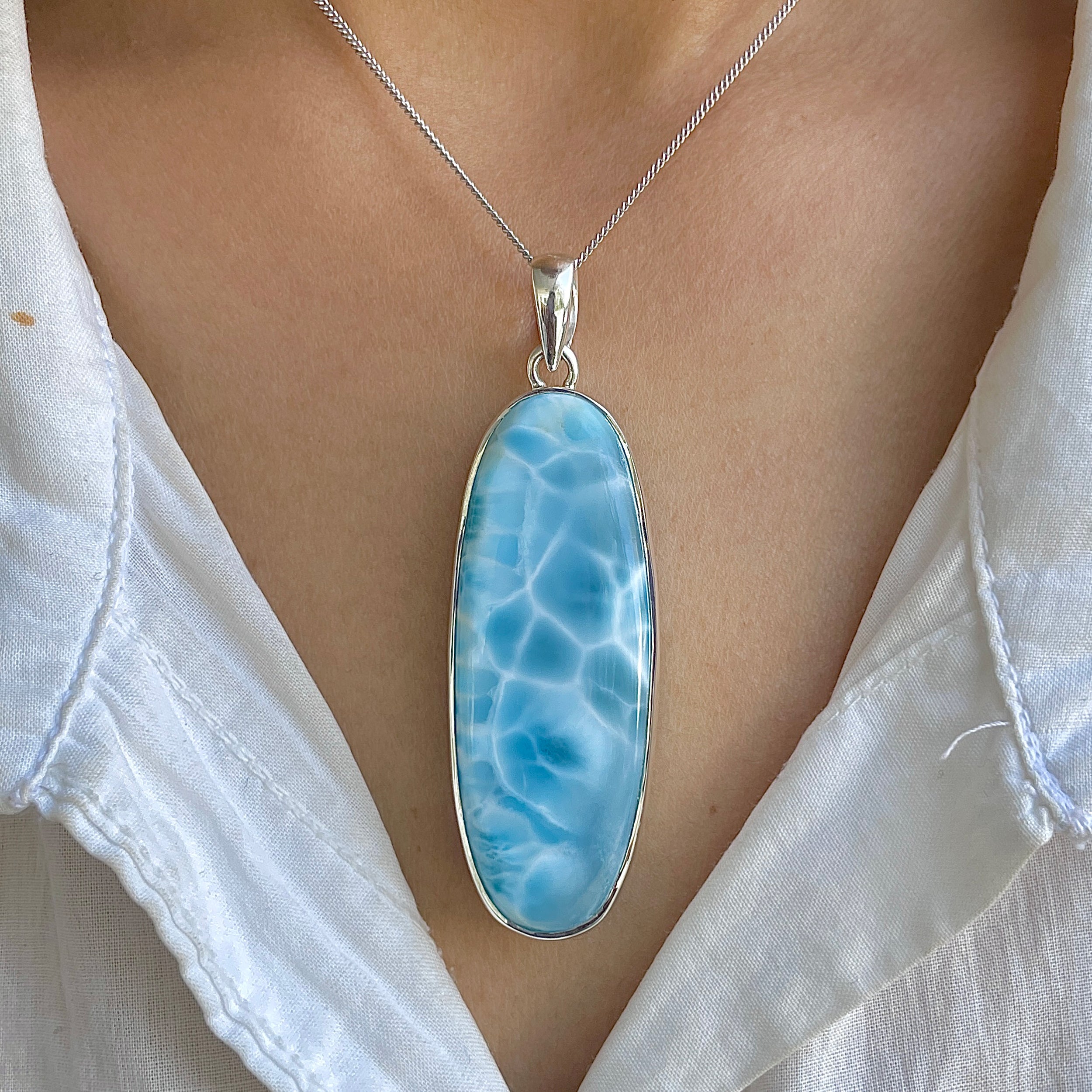 Larimar Pendant-(LAR-P-1414.)
