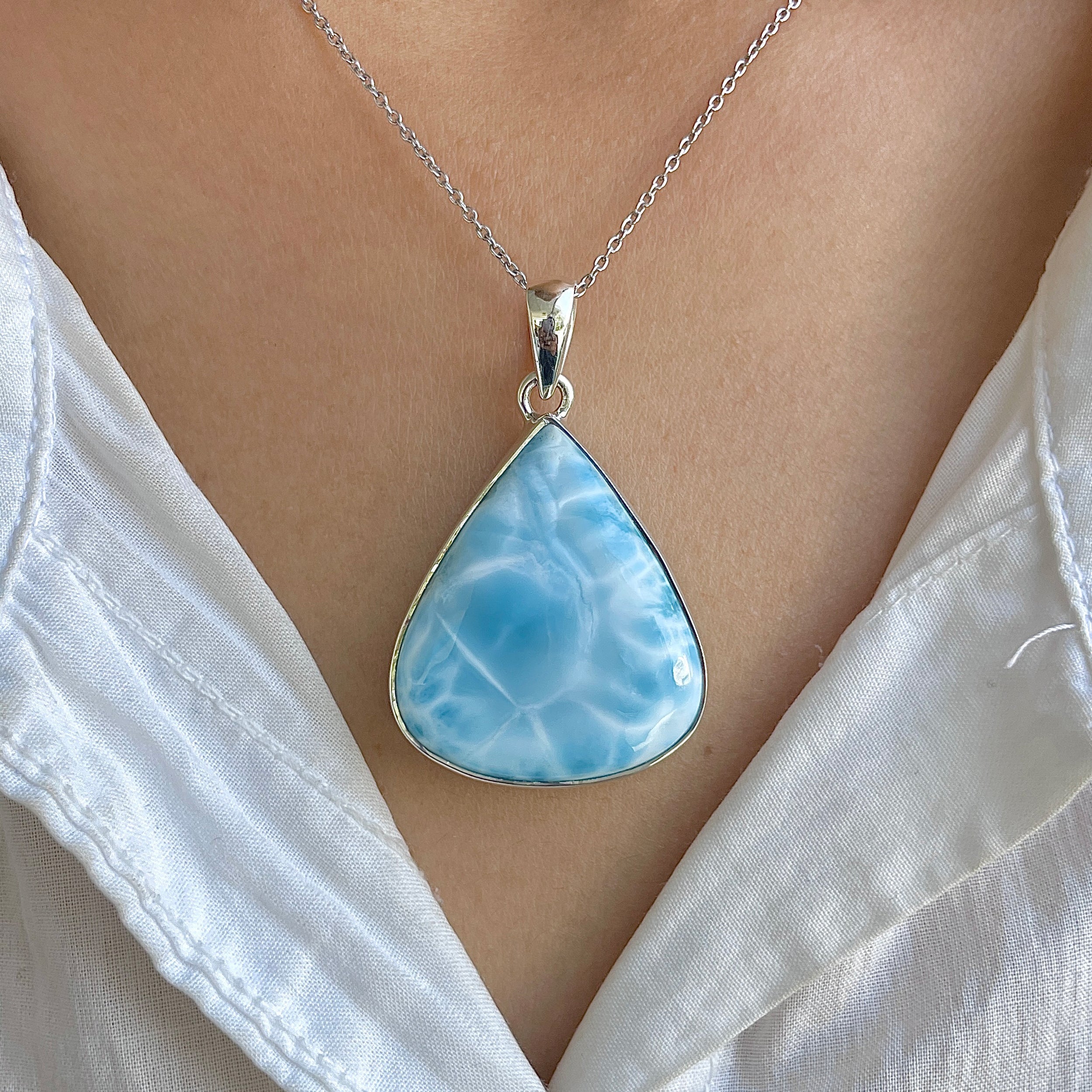 Larimar Pendant-(LAR-P-1424.)