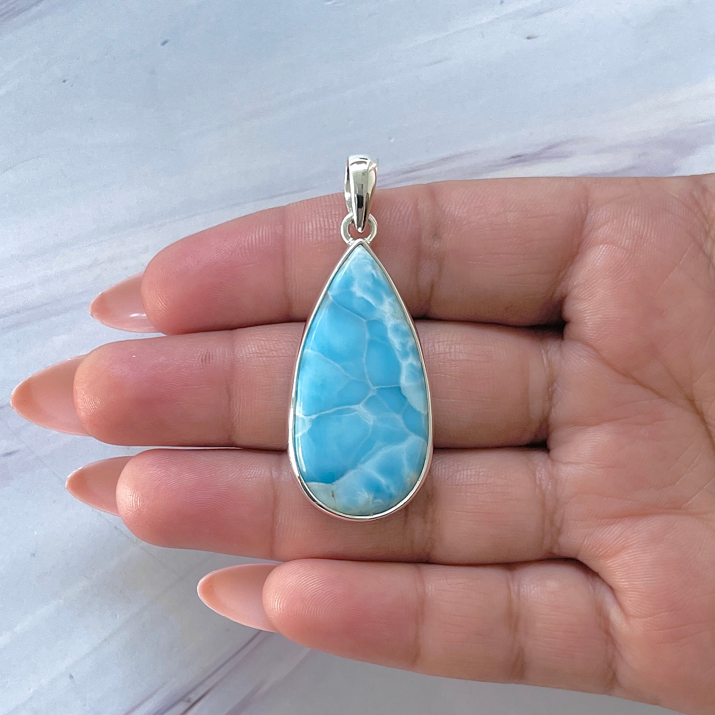 Larimar Pendant-(LAR-P-1454.)