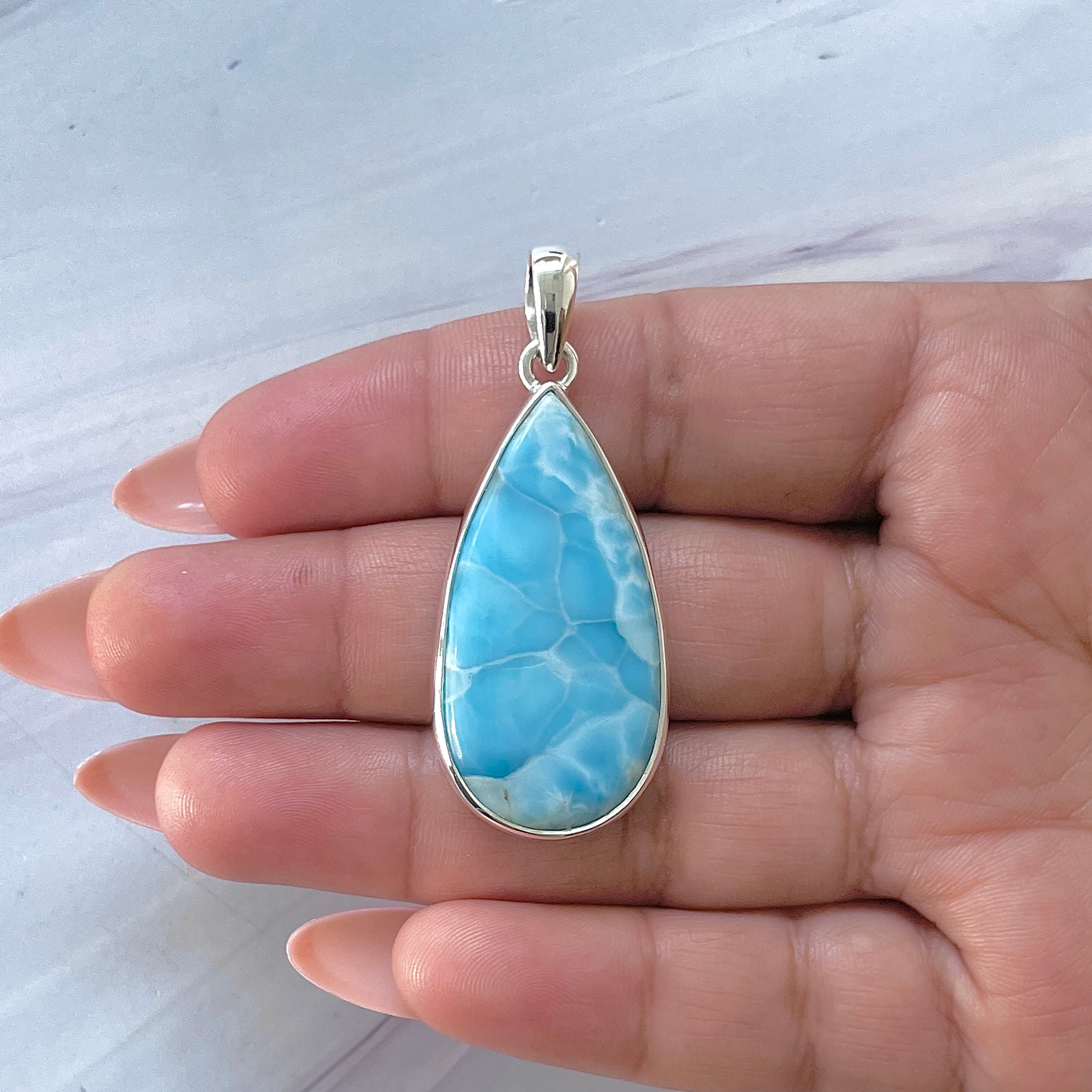Larimar Pendant-(LAR-P-1454.)