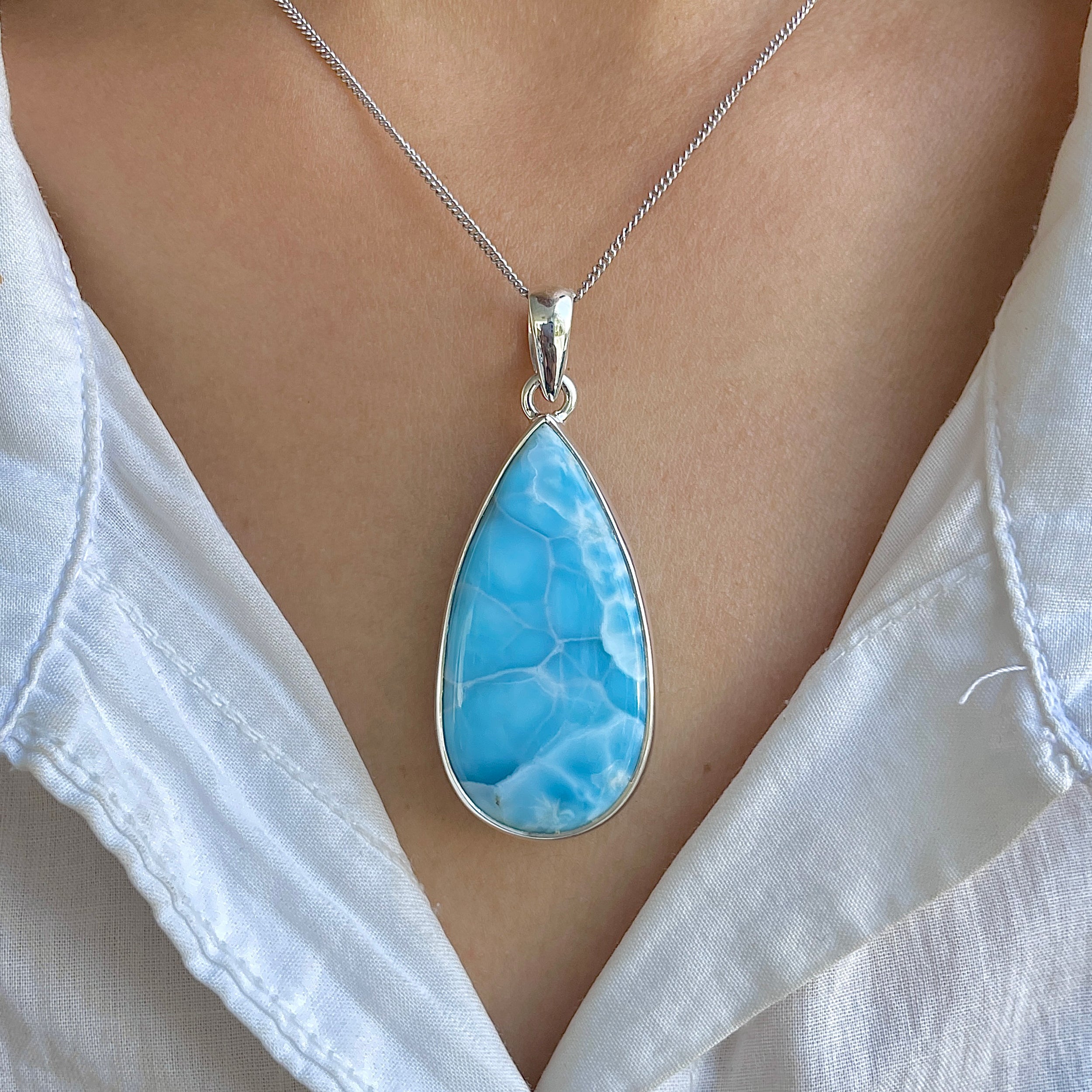 Larimar Pendant-(LAR-P-1454.)