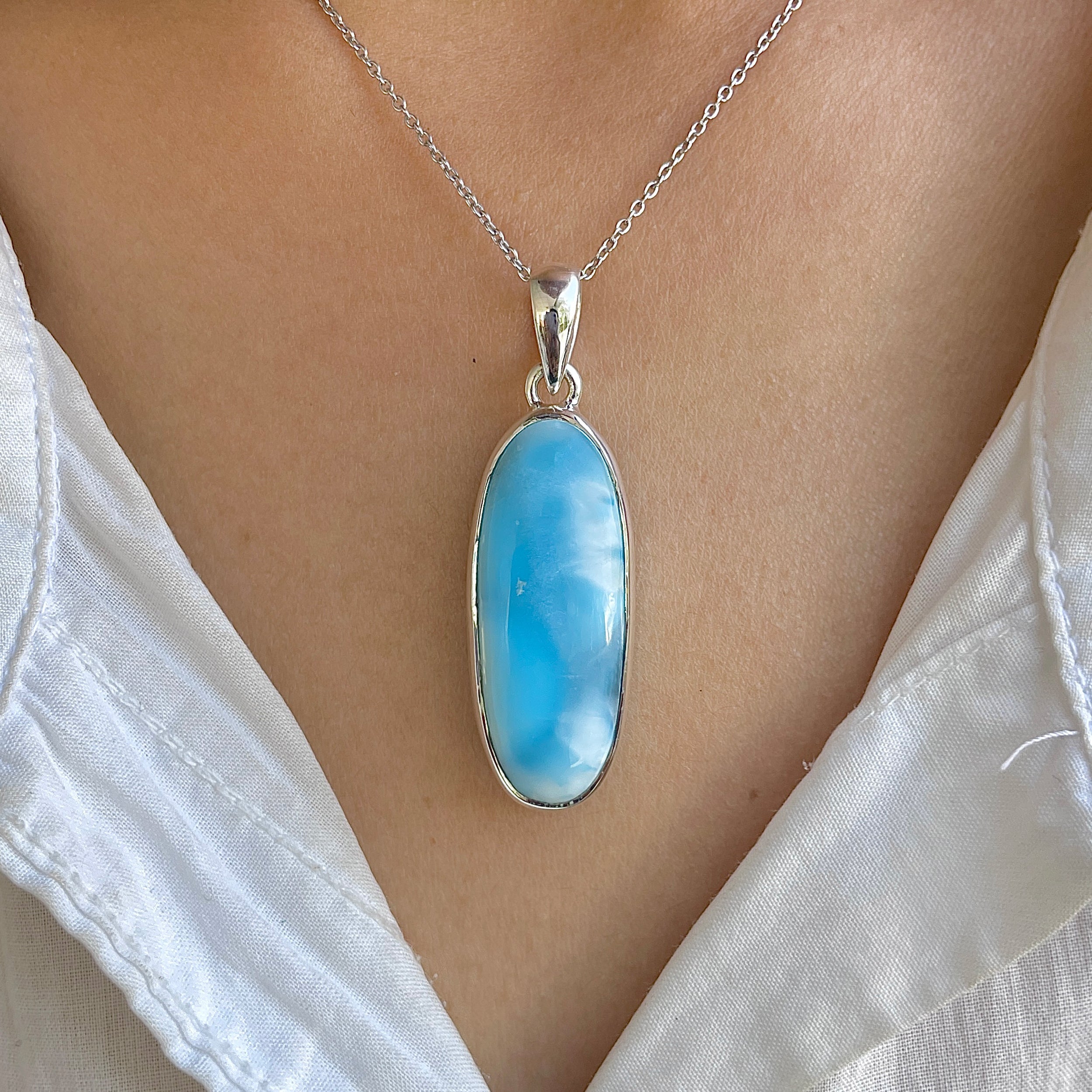 Larimar Pendant-(LAR-P-1459.)