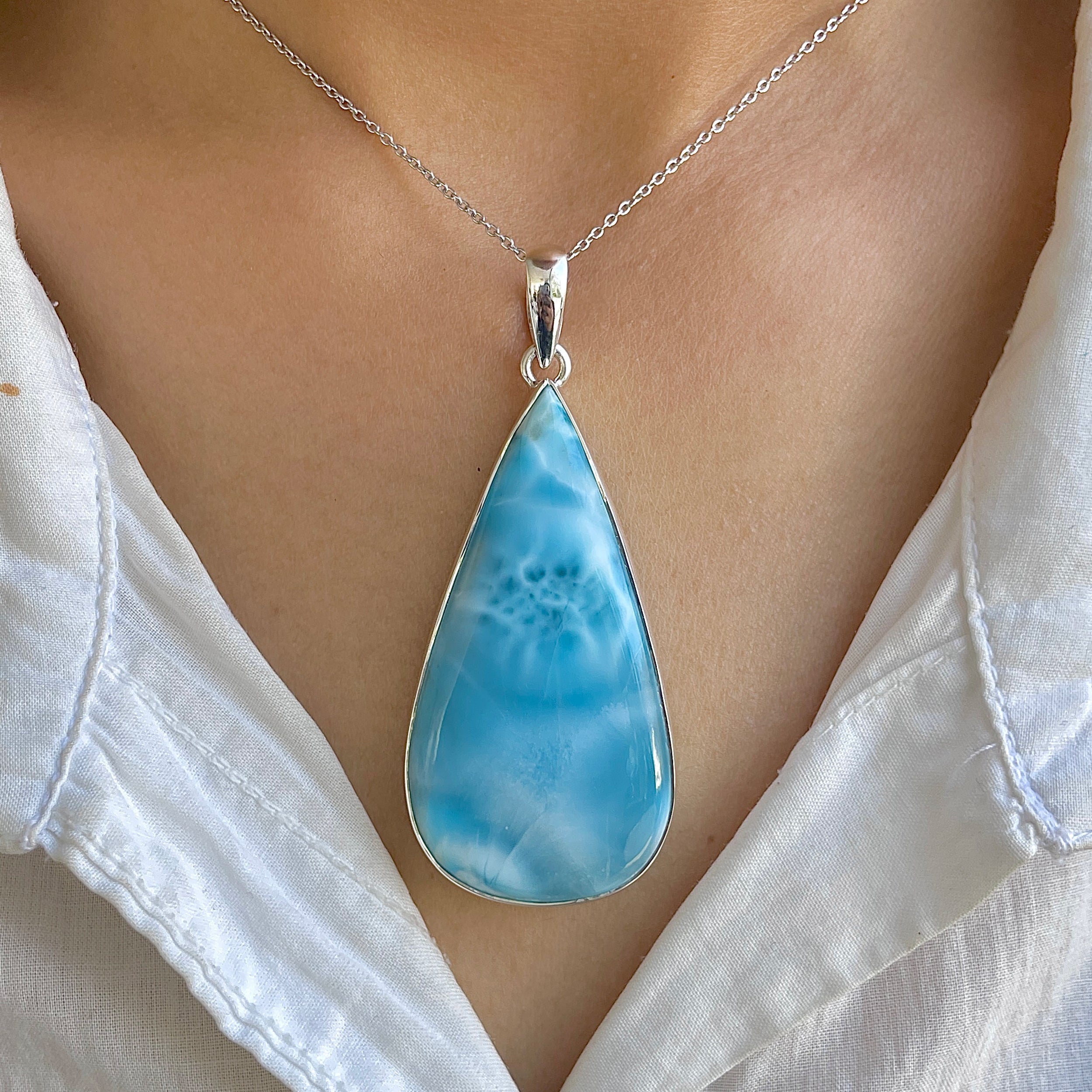 Larimar Pendant-(LAR-P-1466.)