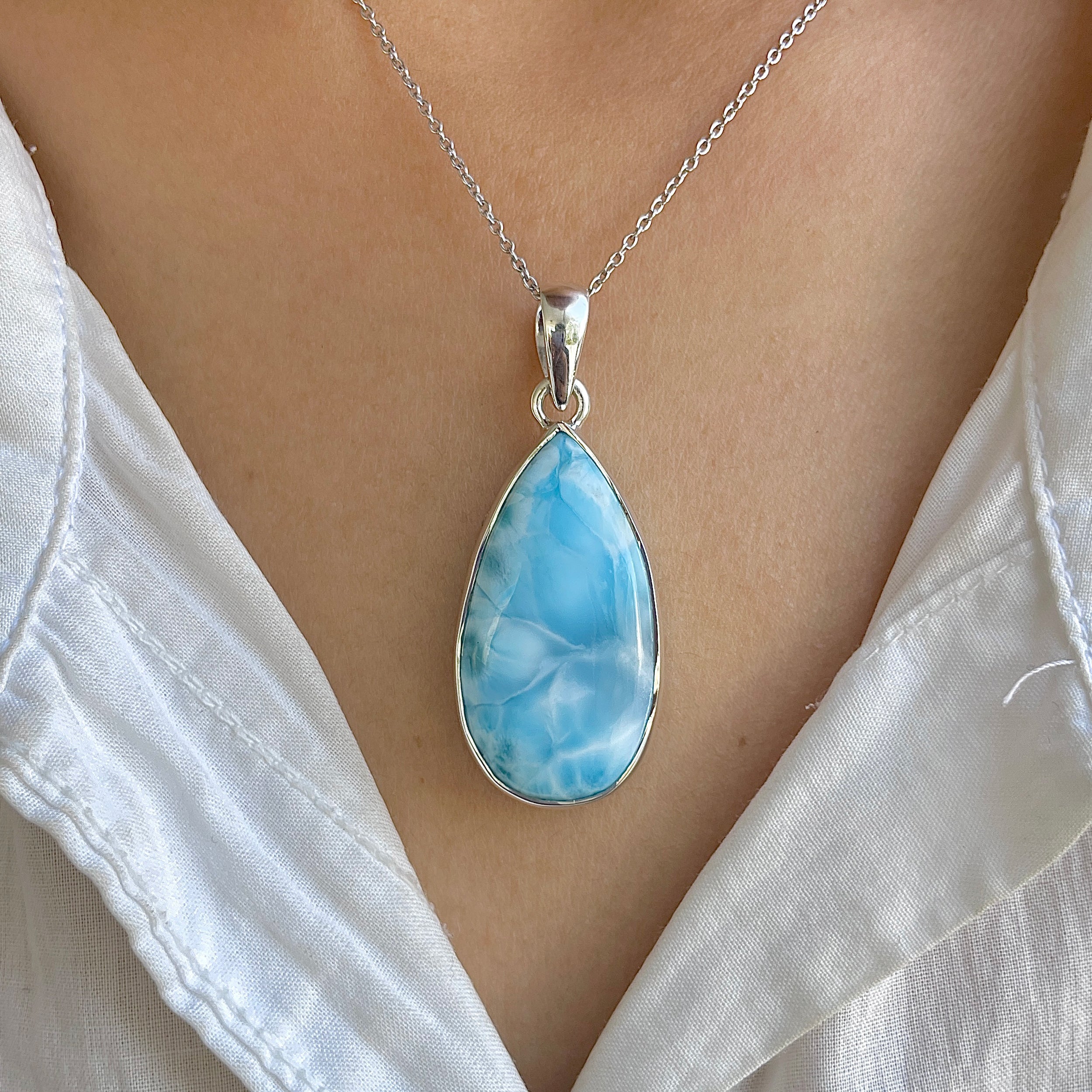 Larimar Pendant-(LAR-P-1481.)
