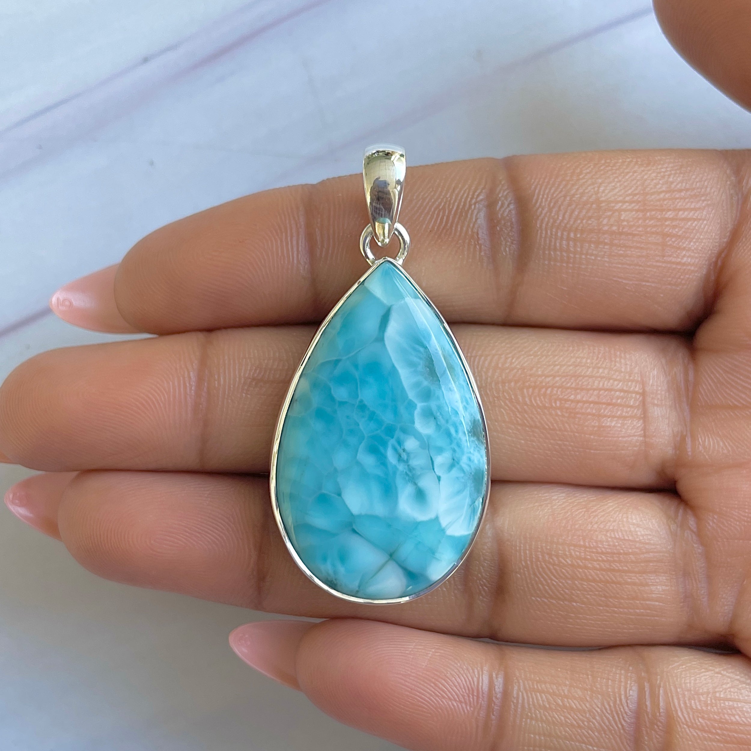 Larimar Pendant-(LAR-P-1490.)