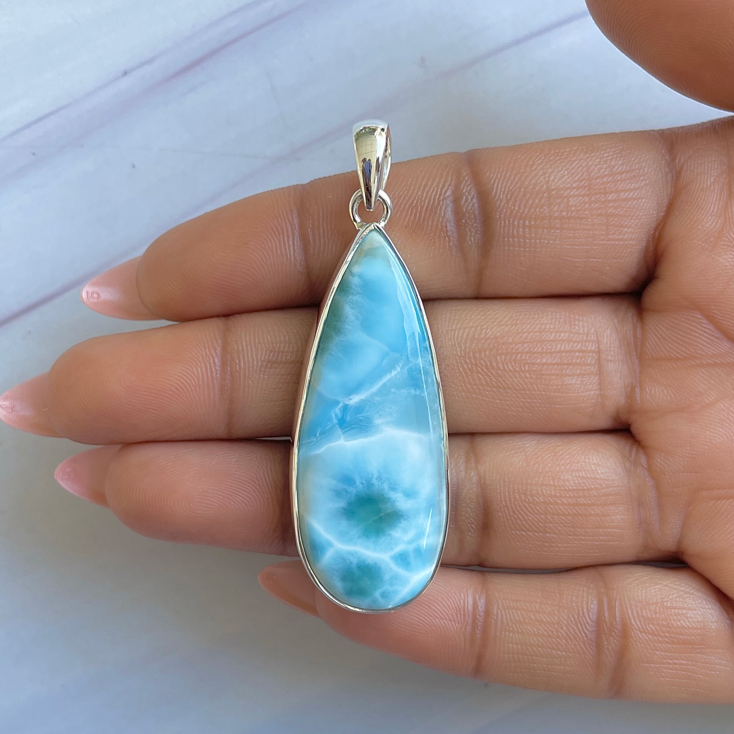 Larimar Pendant-(LAR-P-1491.)