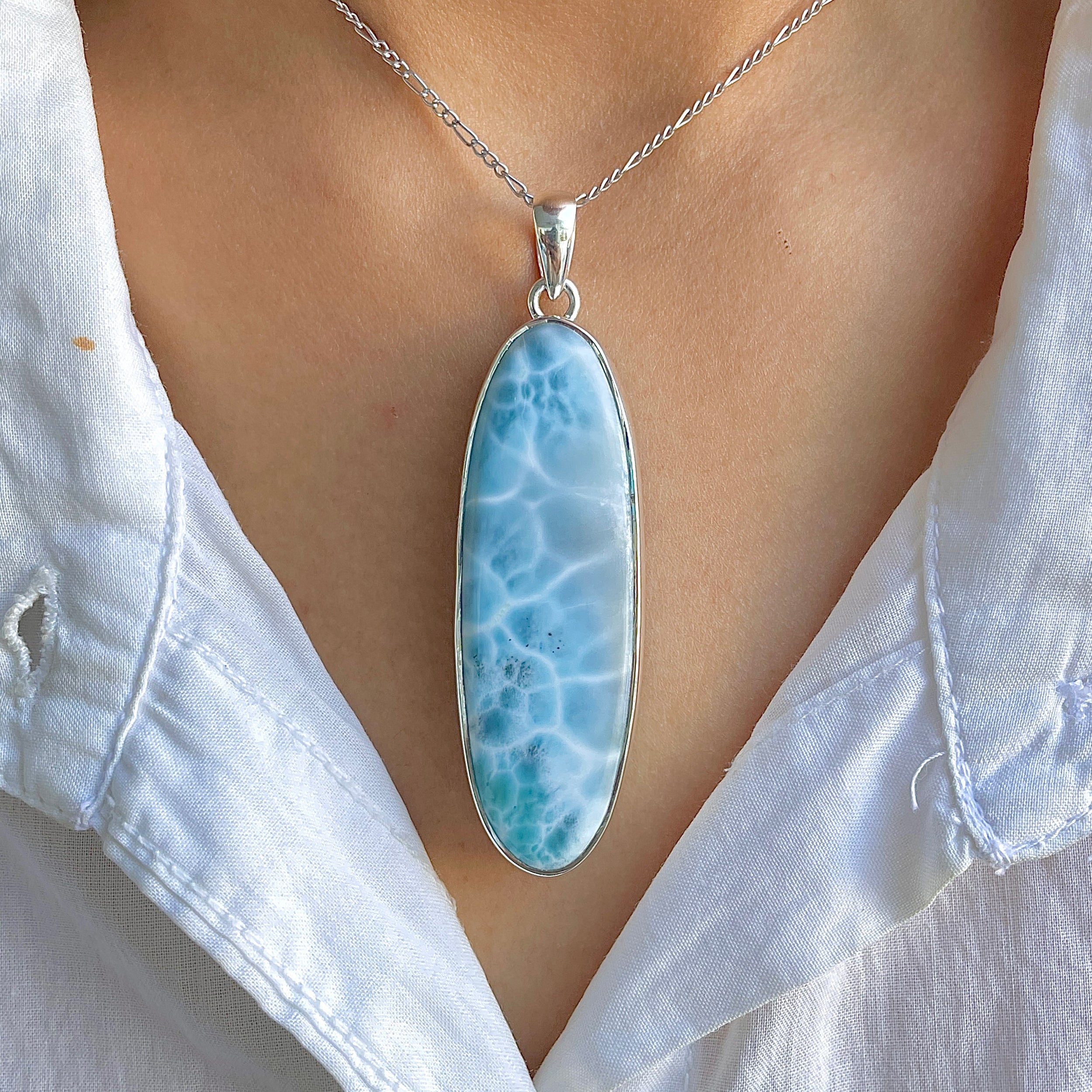 Larimar Pendant-(LAR-P-1494.)