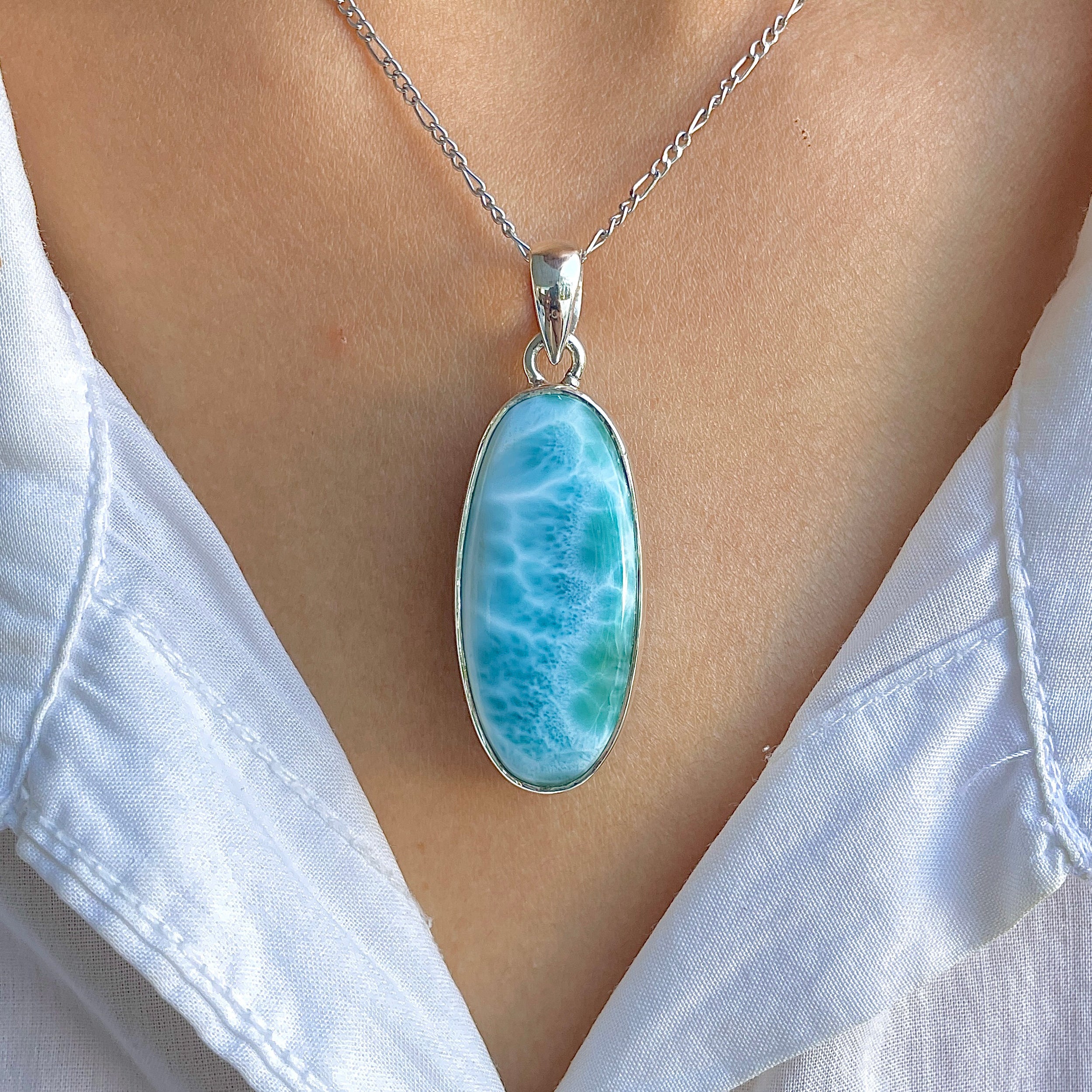 Larimar Pendant-(LAR-P-1517.)