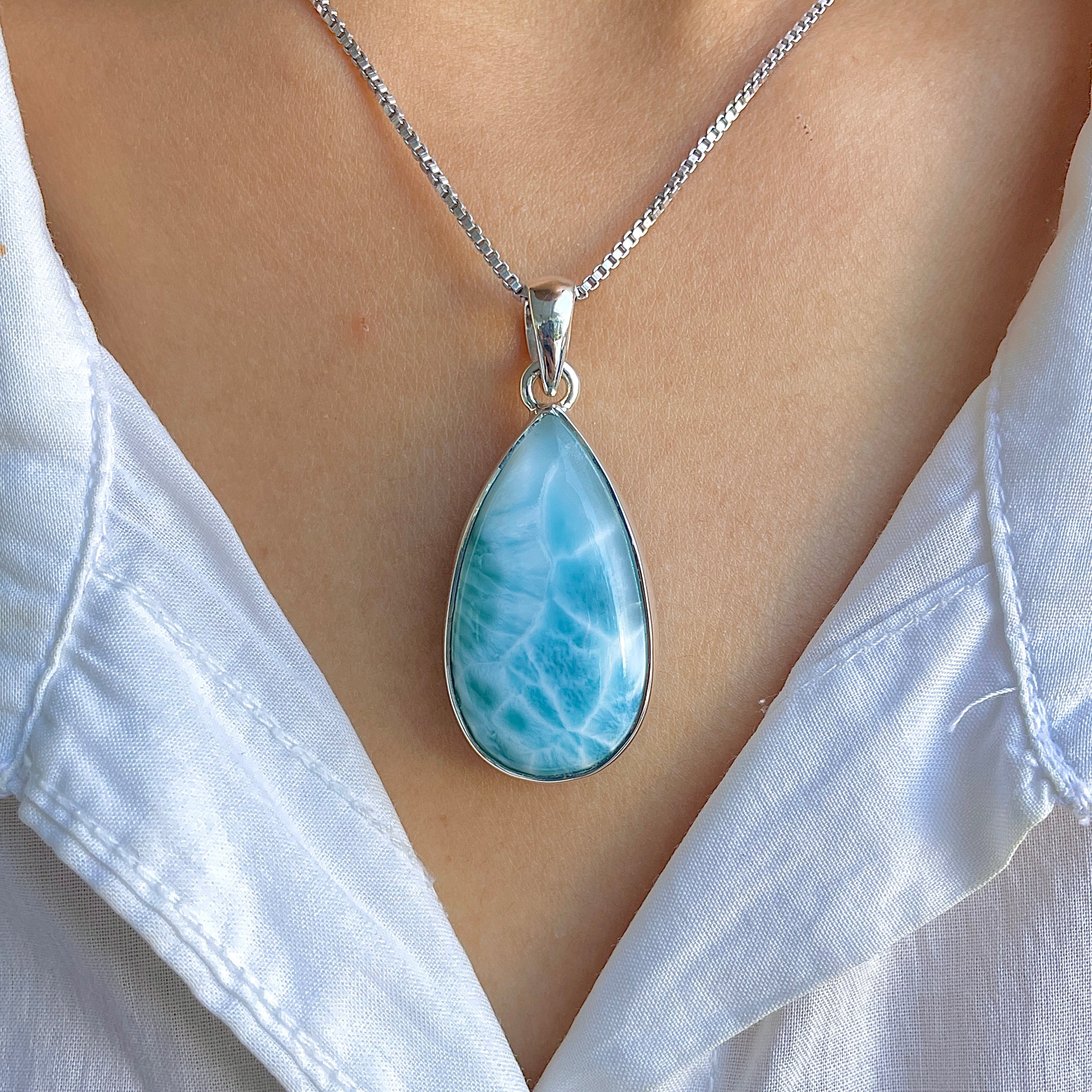 Larimar Pendant-(LAR-P-1519.)