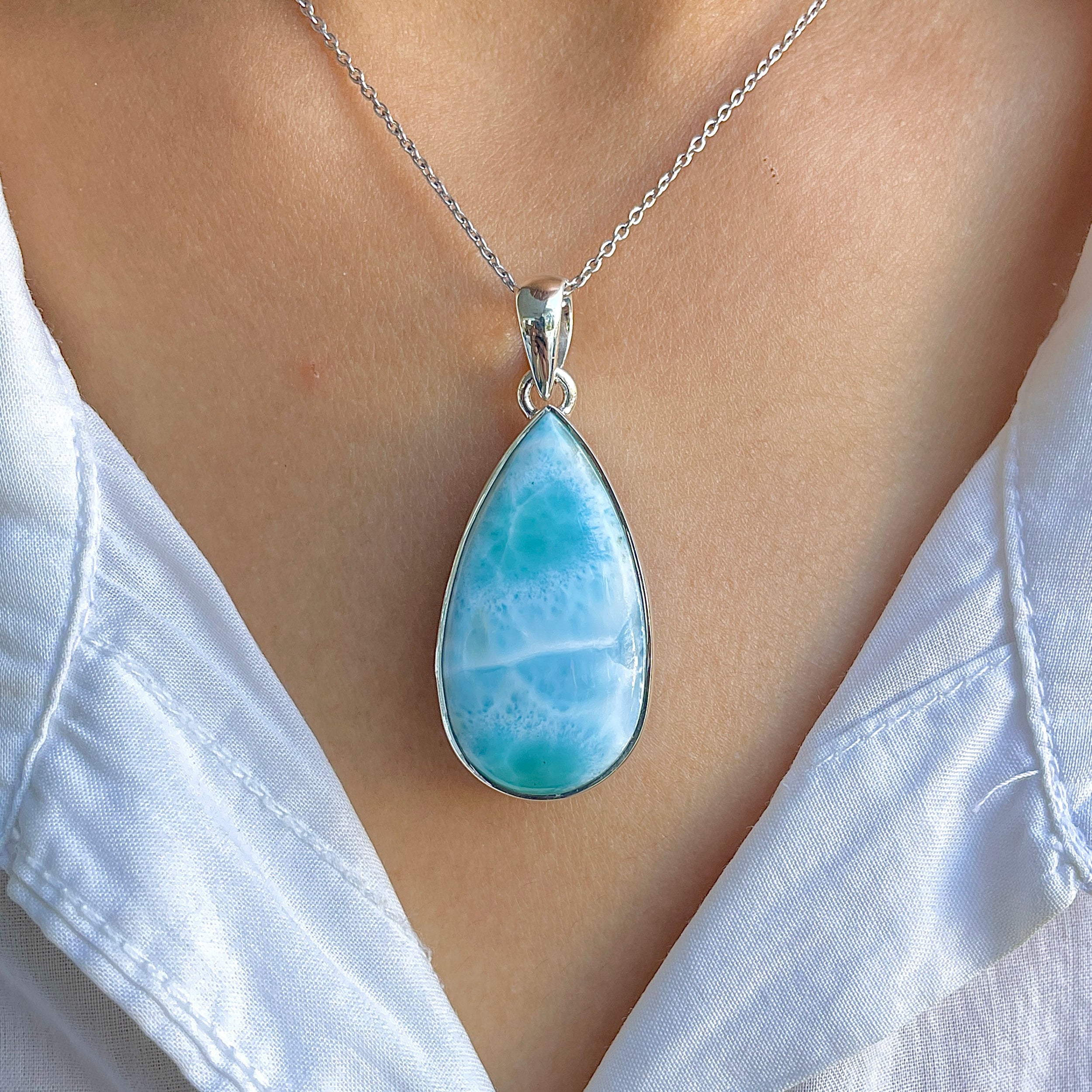 Larimar Pendant-(LAR-P-1524.)