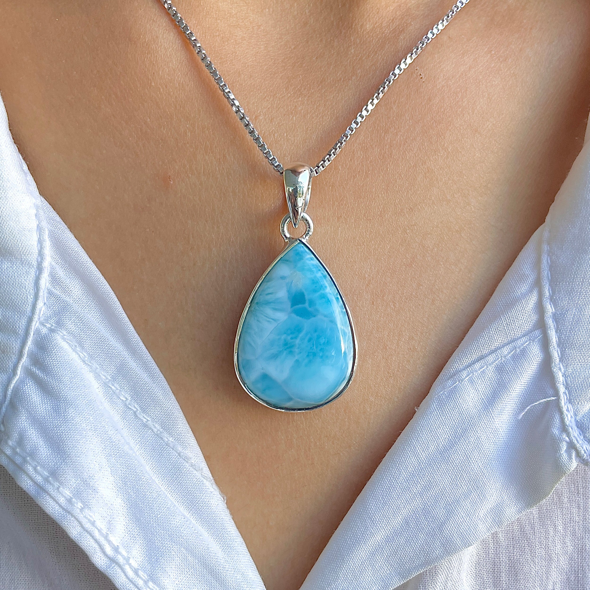 Larimar Pendant-(LAR-P-1526.)