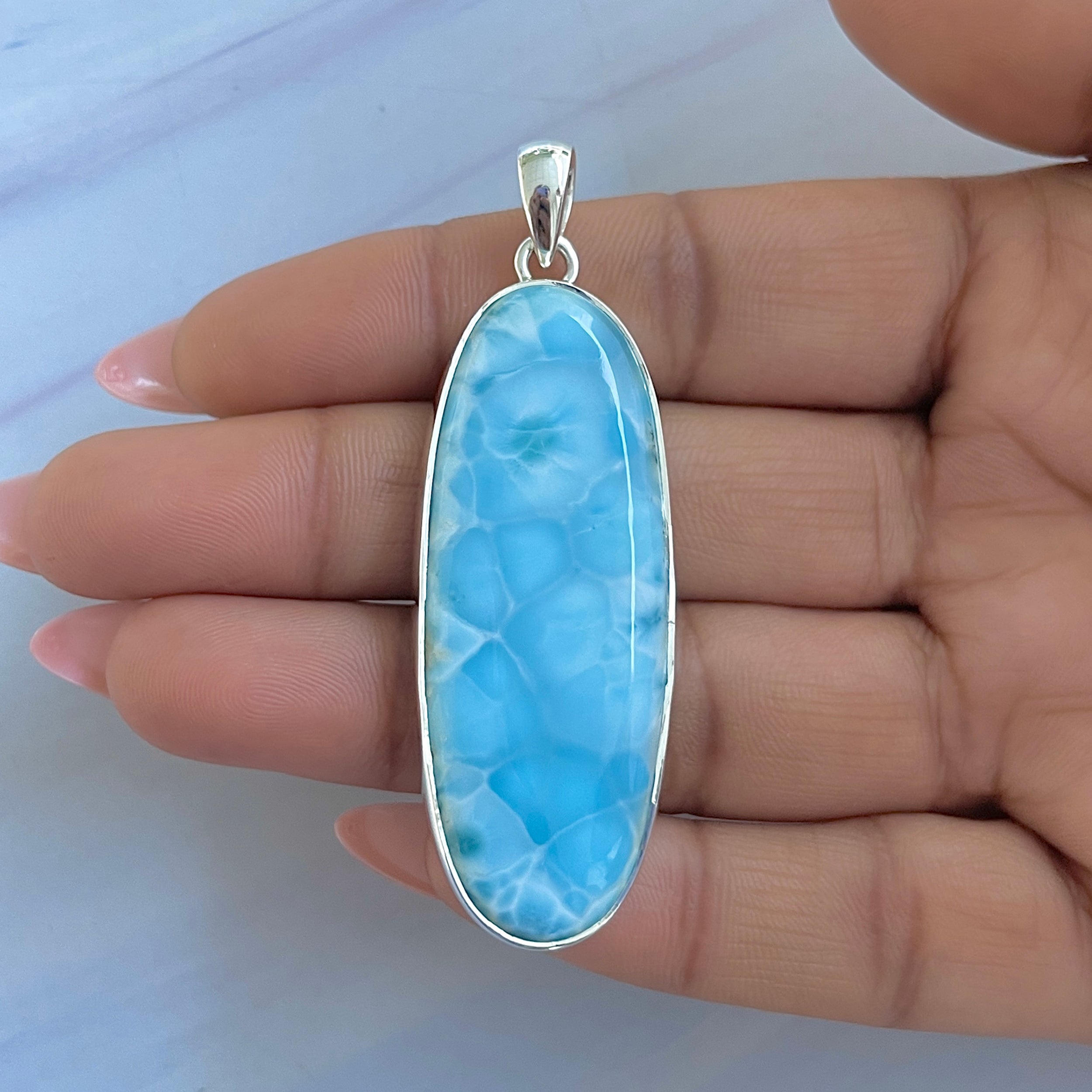 Larimar Pendant-(LAR-P-1537.)