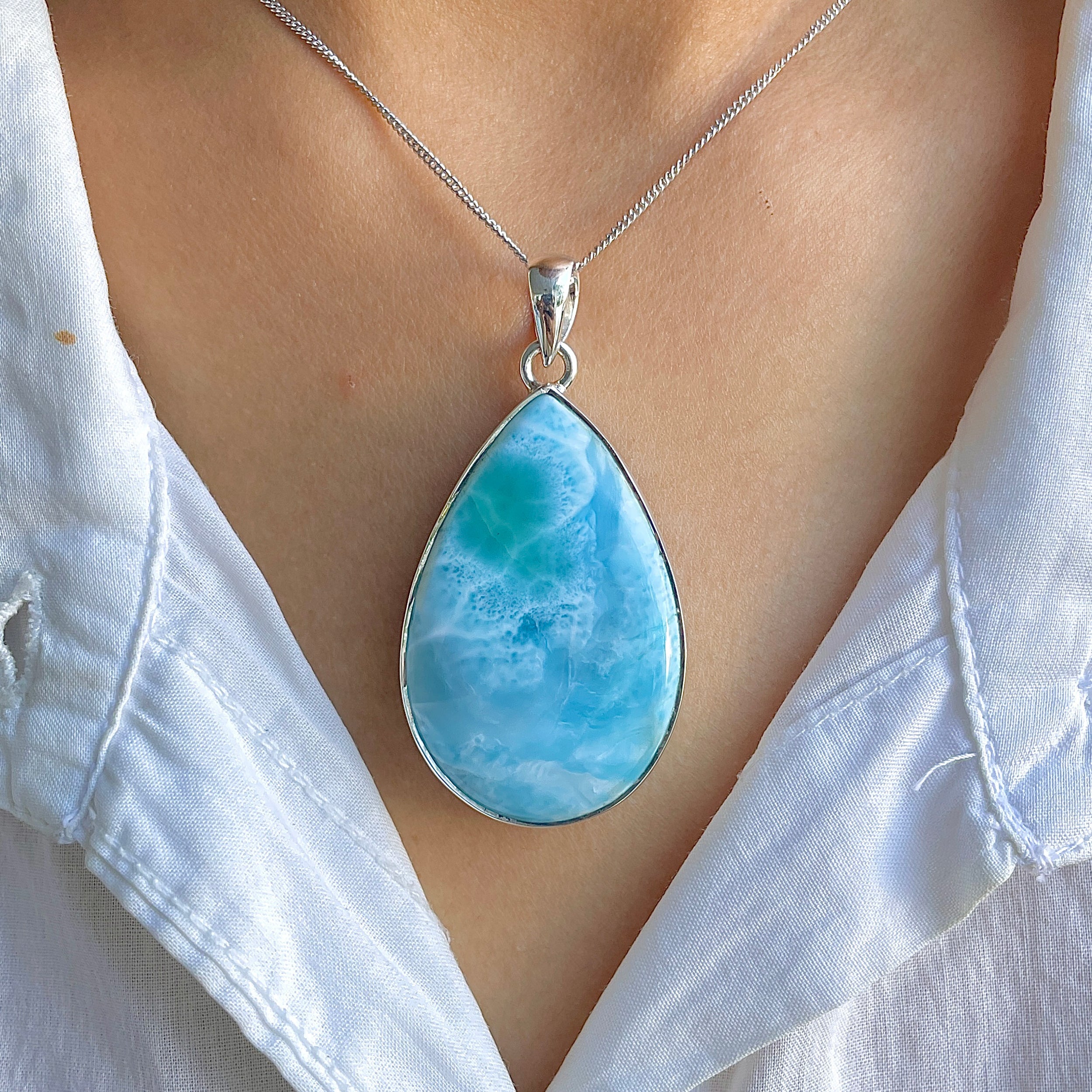 Larimar Pendant-(LAR-P-1539.)