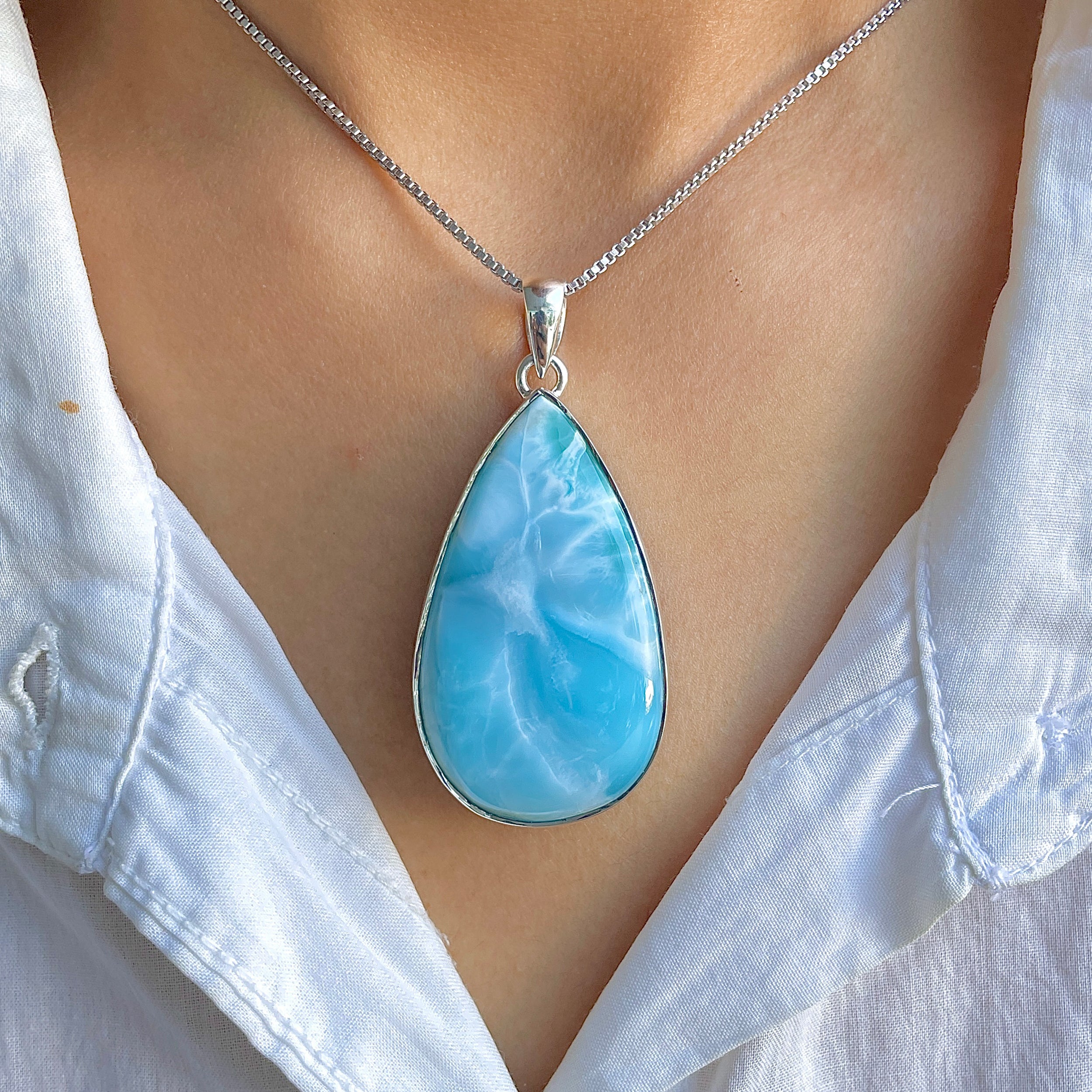 Larimar Pendant-(LAR-P-1542.)