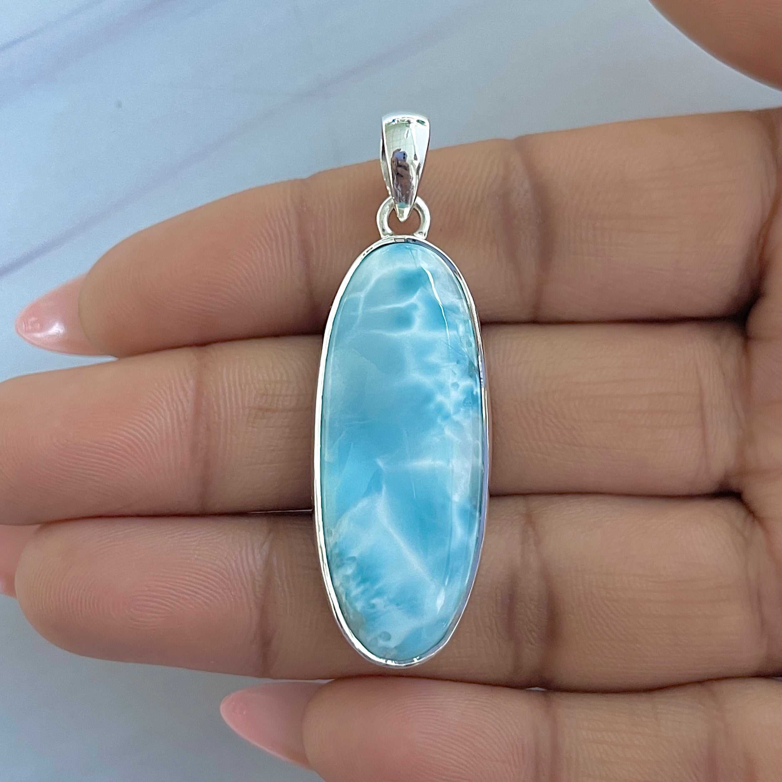Larimar Pendant-(LAR-P-1552.)