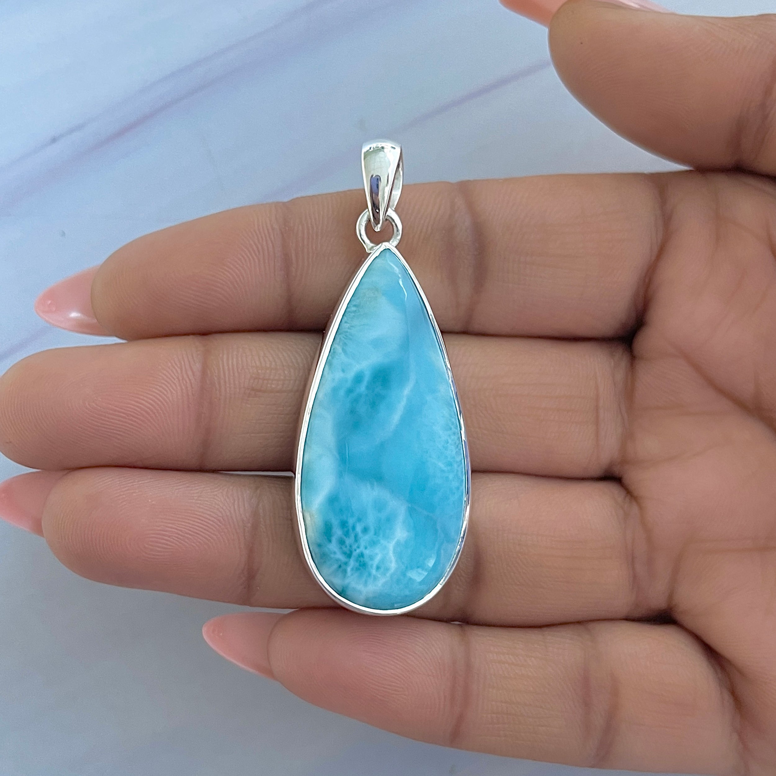 Larimar Pendant-(LAR-P-1553.)