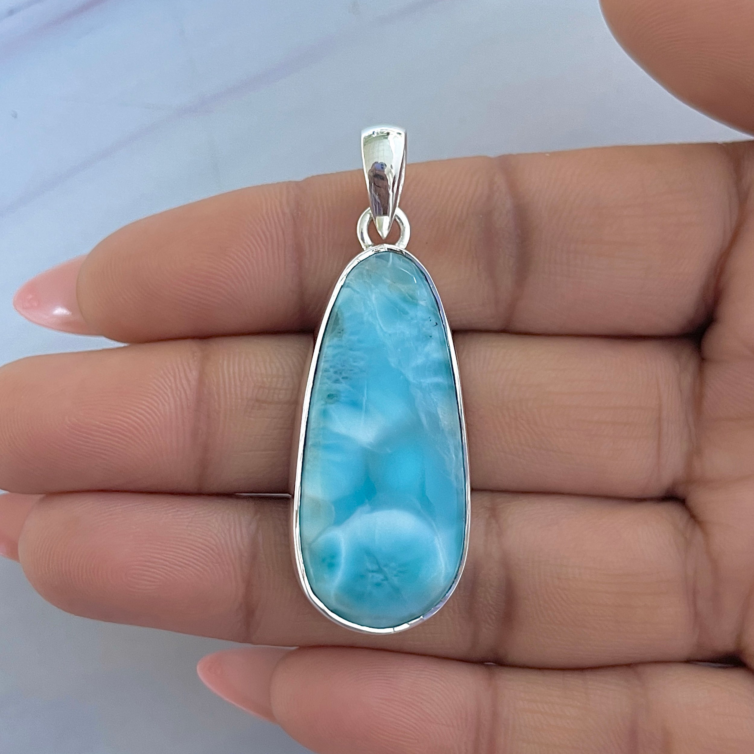 Larimar Pendant-(LAR-P-1554.)