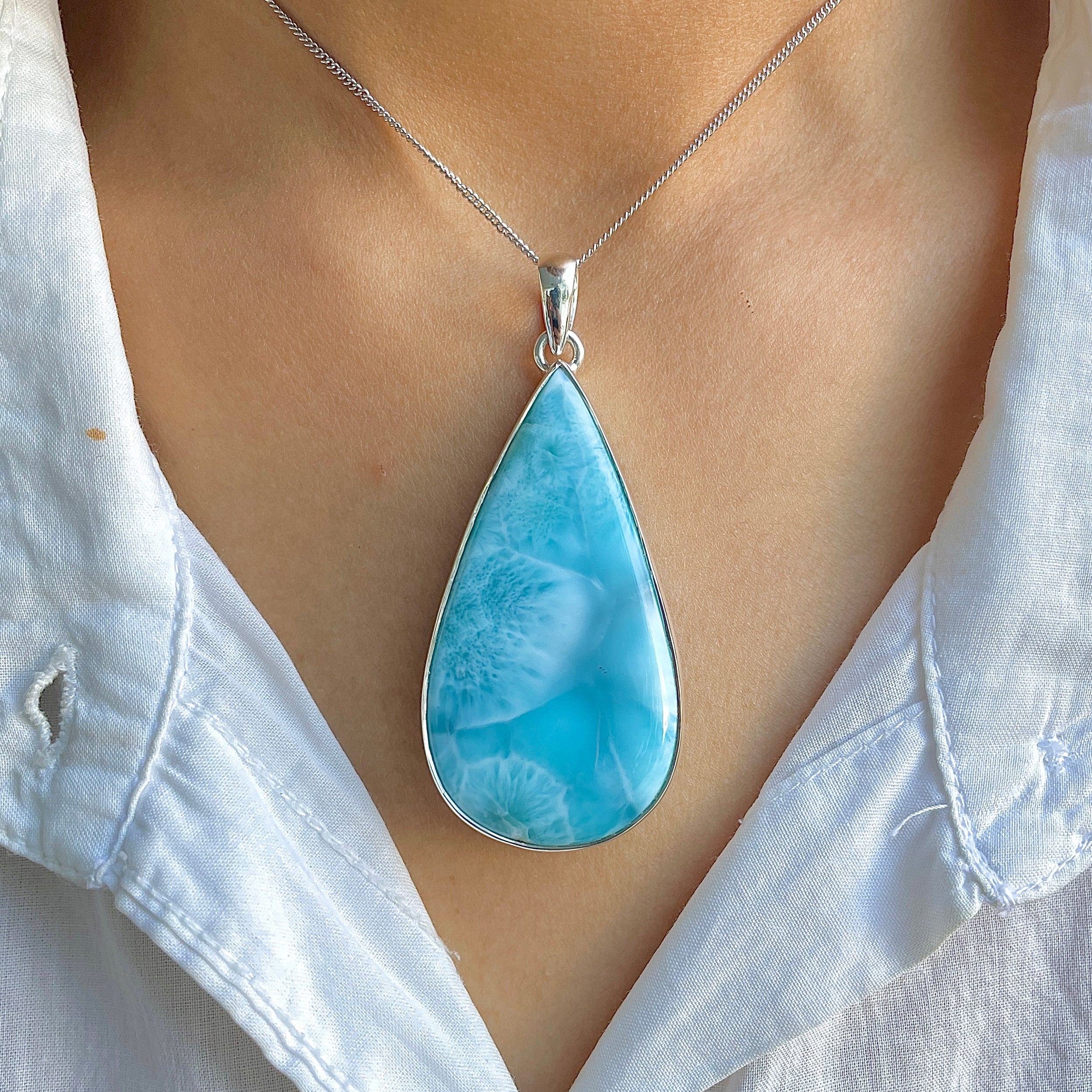 Larimar Pendant-(LAR-P-1557.)