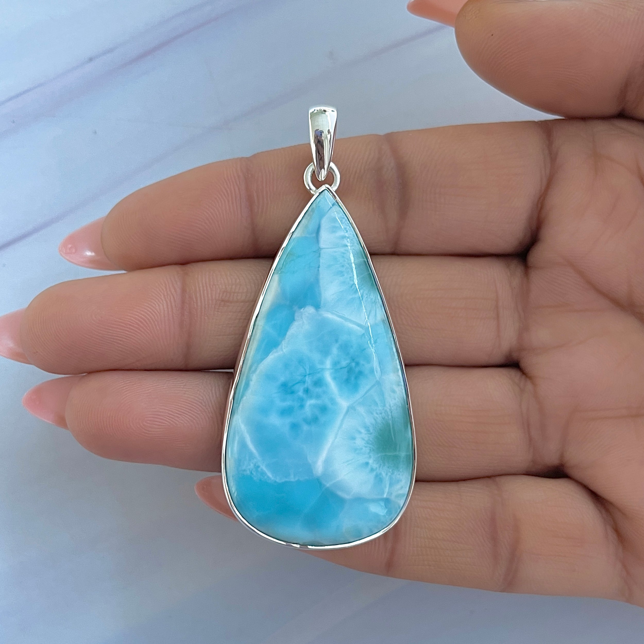 Larimar Pendant-(LAR-P-1558.)