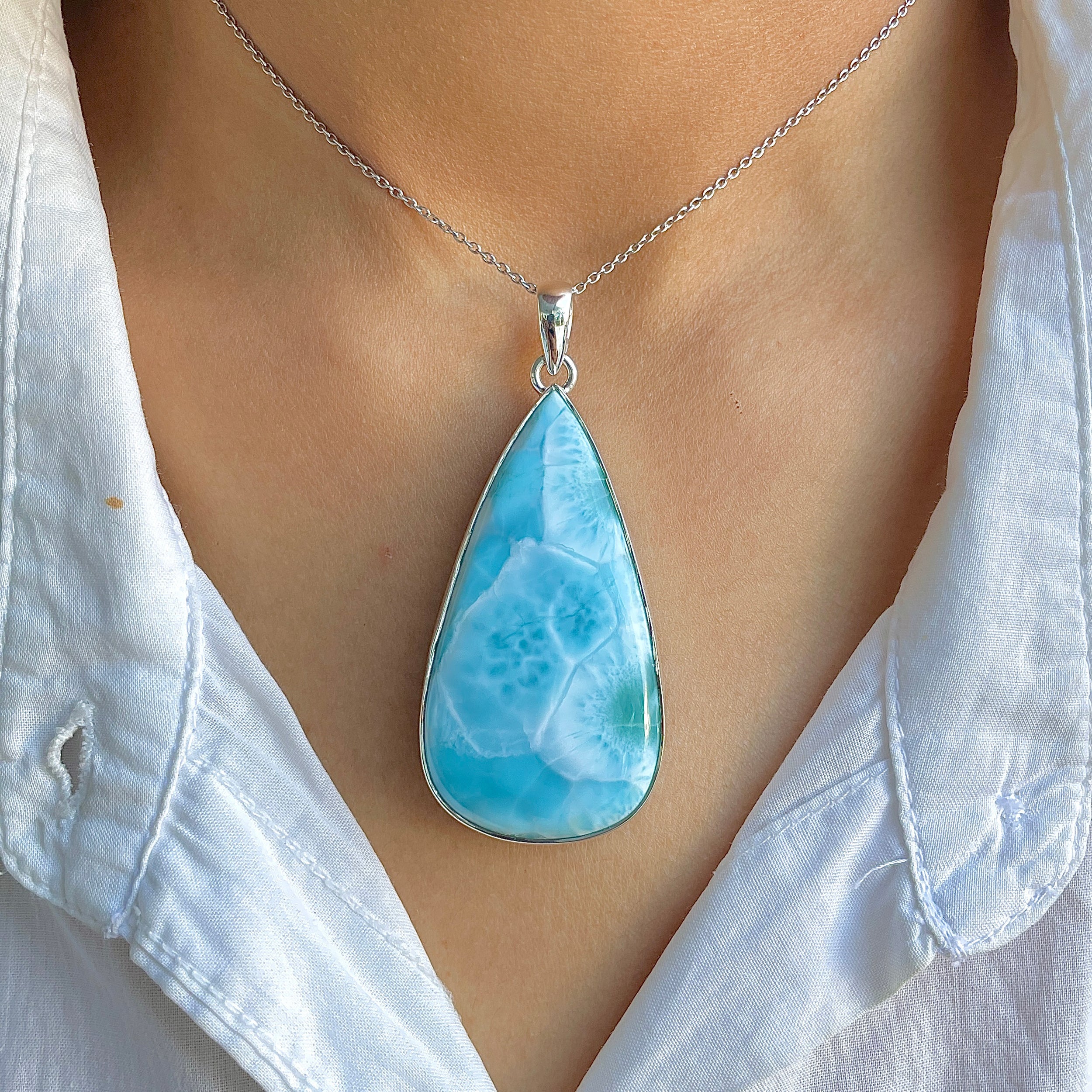 Larimar Pendant-(LAR-P-1558.)