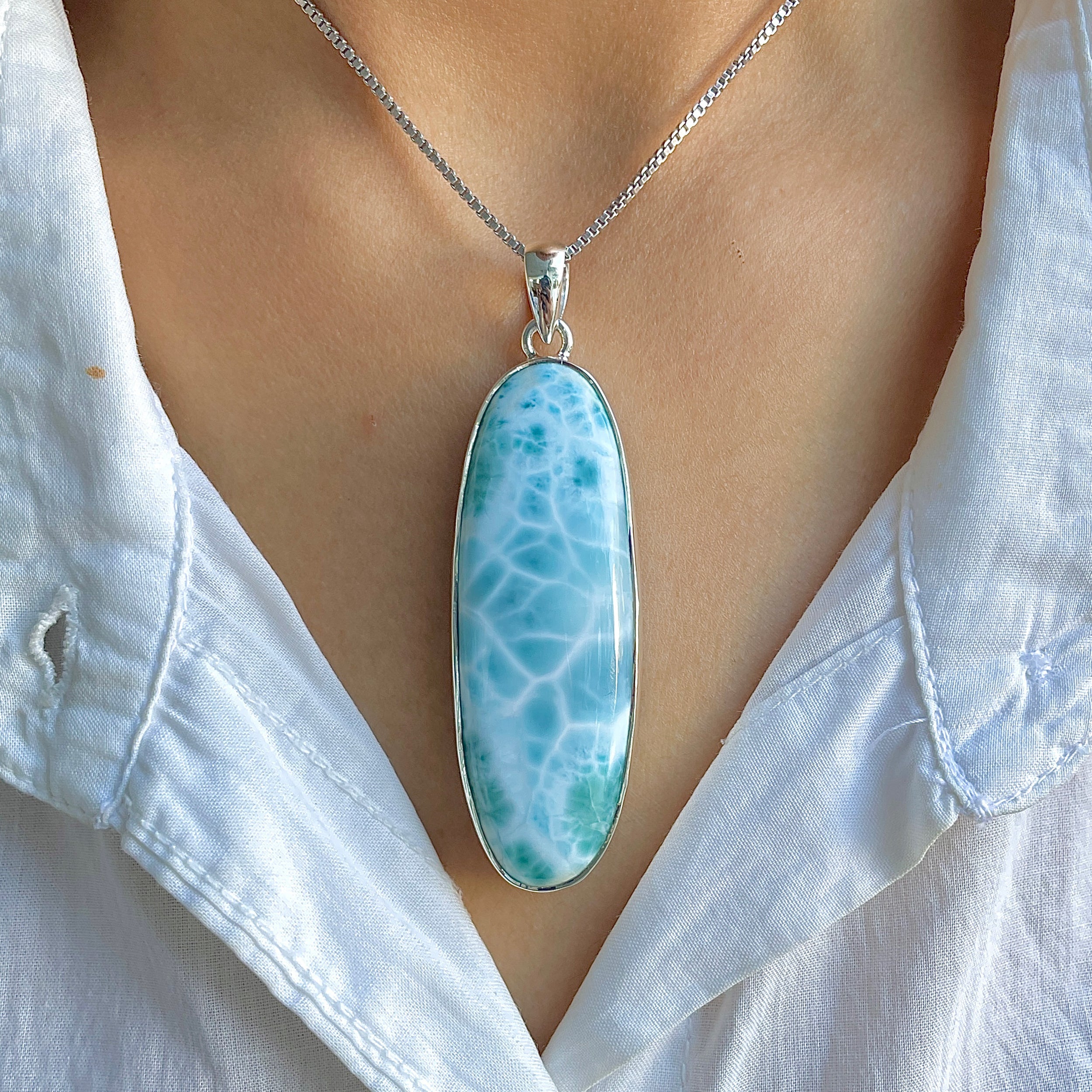 Larimar Pendant-(LAR-P-1559.)