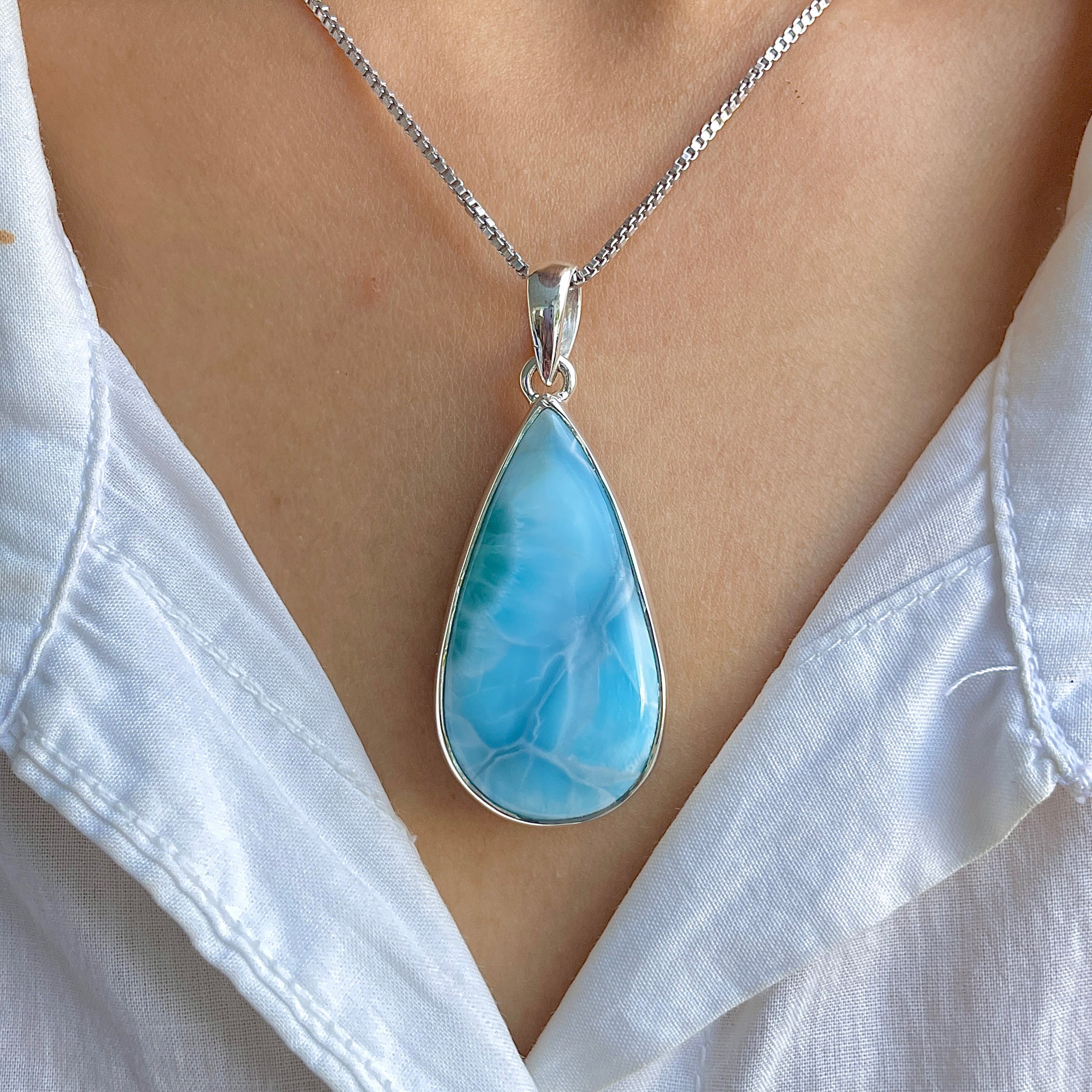 Larimar Pendant-(LAR-P-1575.)