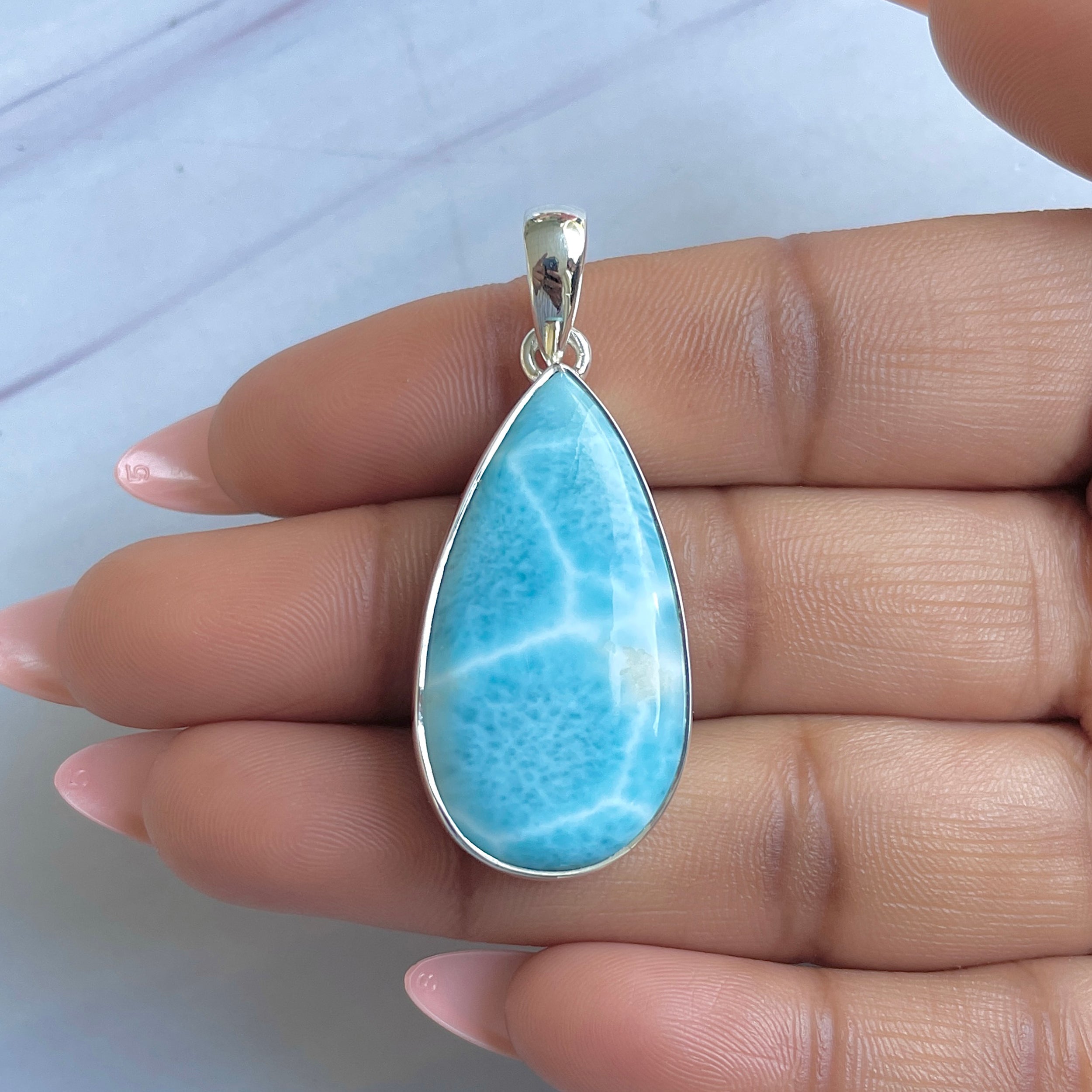 Larimar Pendant-(LAR-P-1577.)