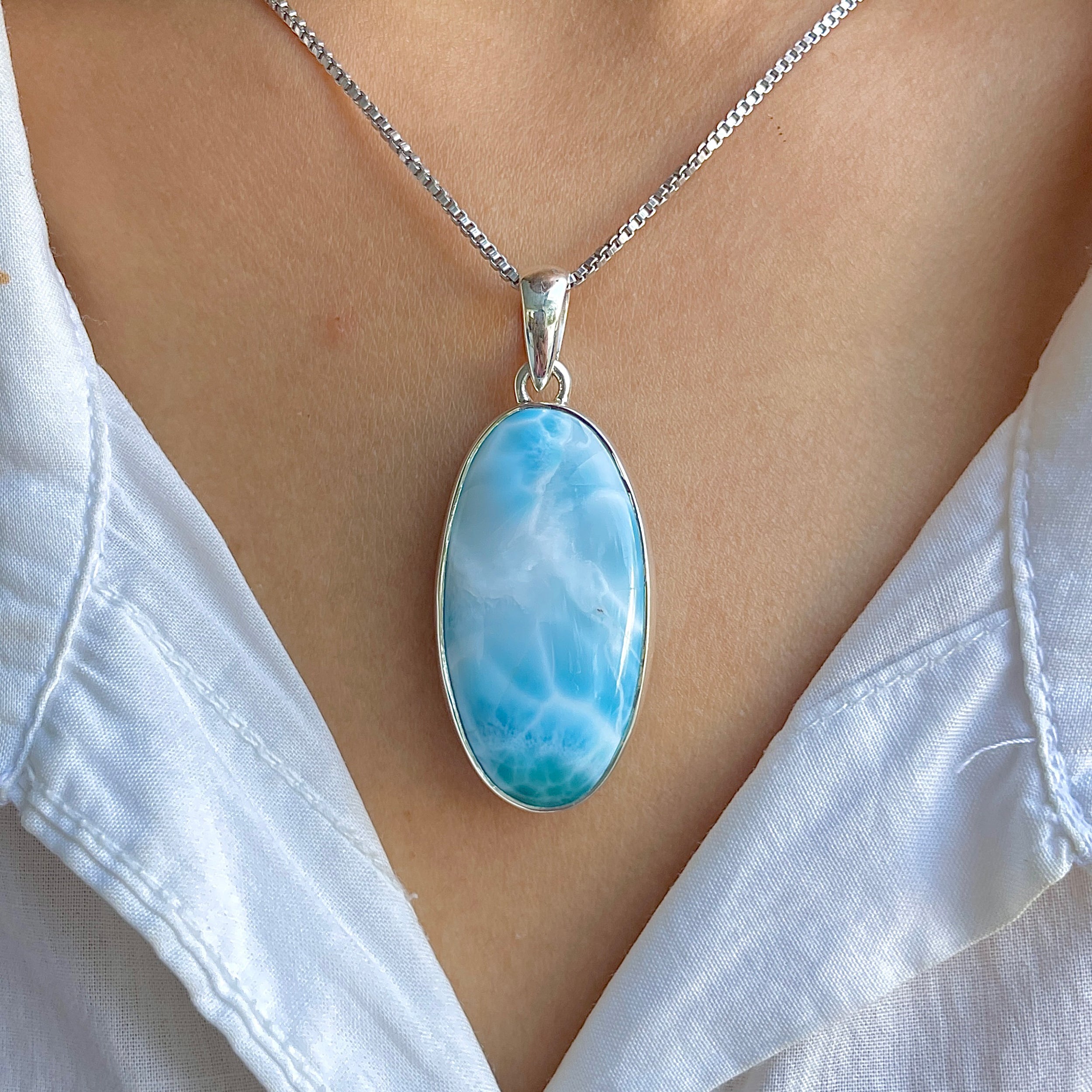 Larimar Pendant-(LAR-P-1579.)