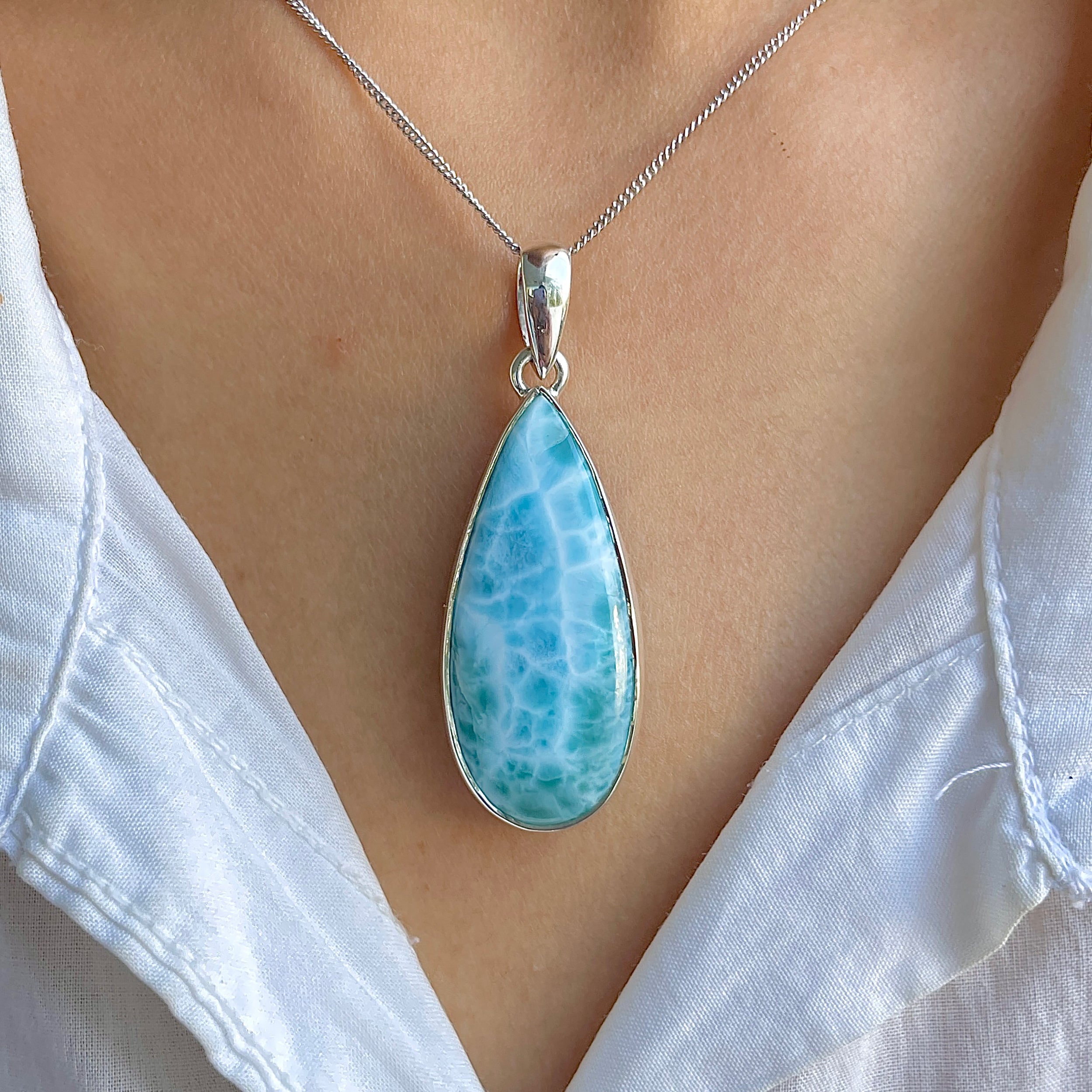 Larimar Pendant-(LAR-P-1580.)