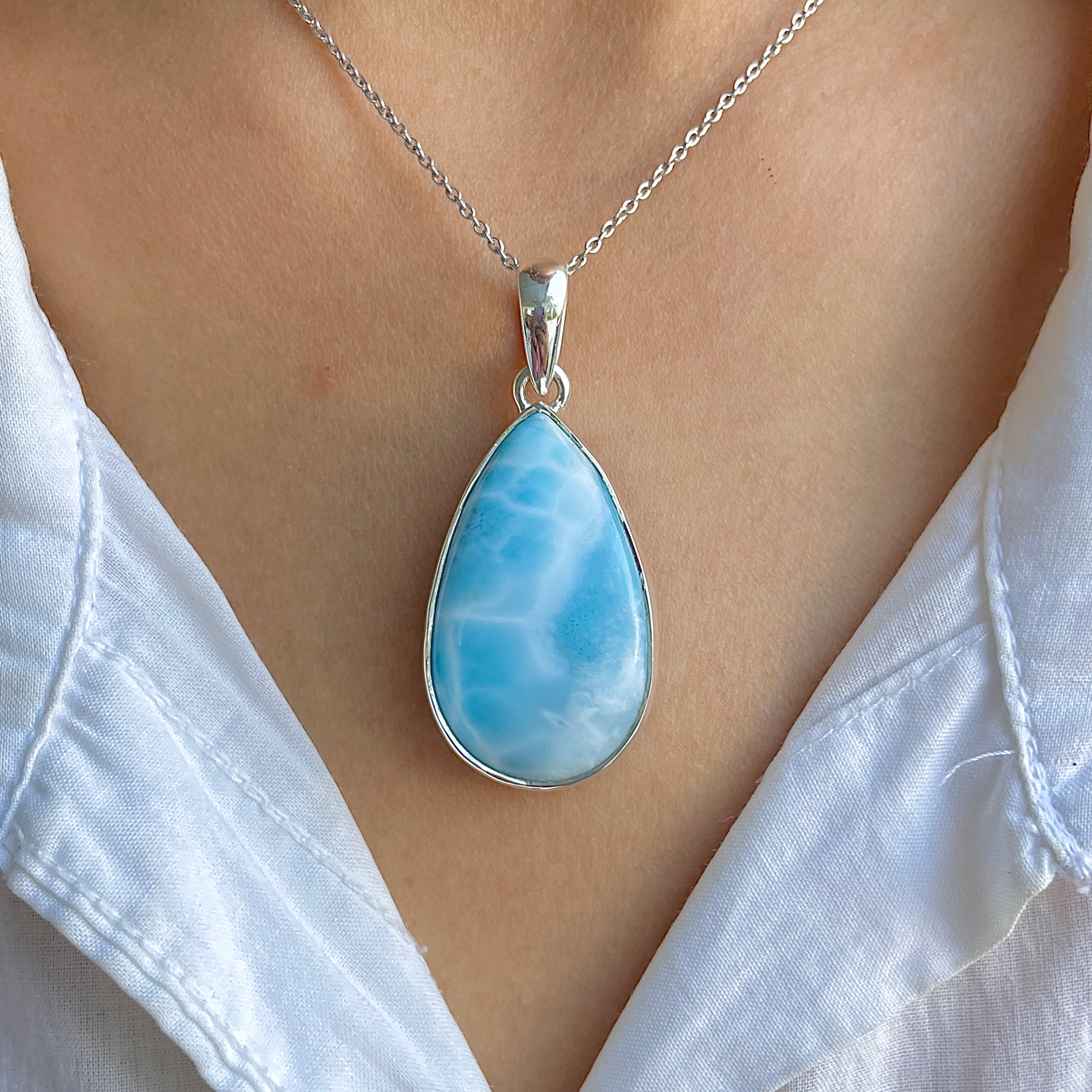 Larimar Pendant-(LAR-P-1581.)