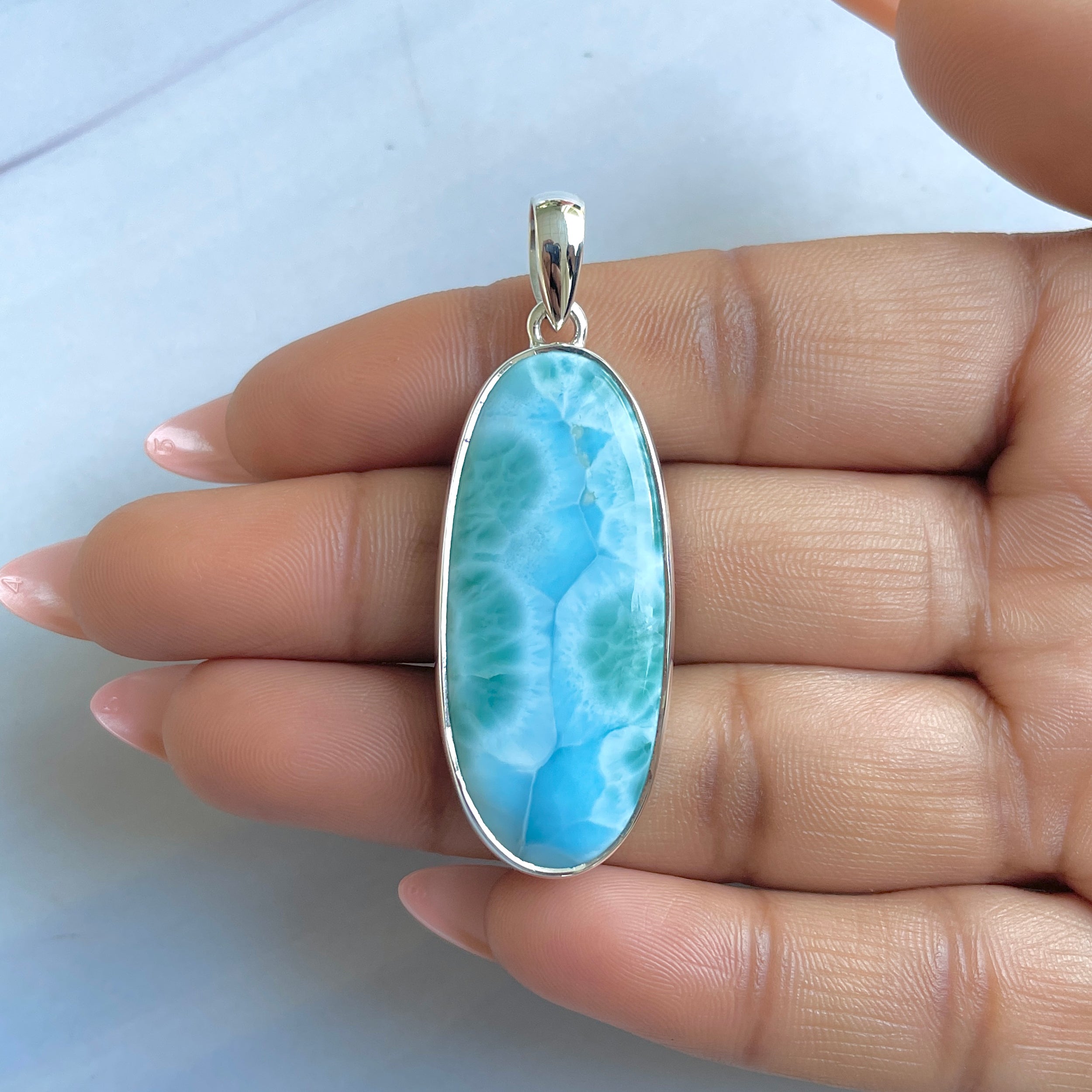 Larimar Pendant-(LAR-P-1582.)