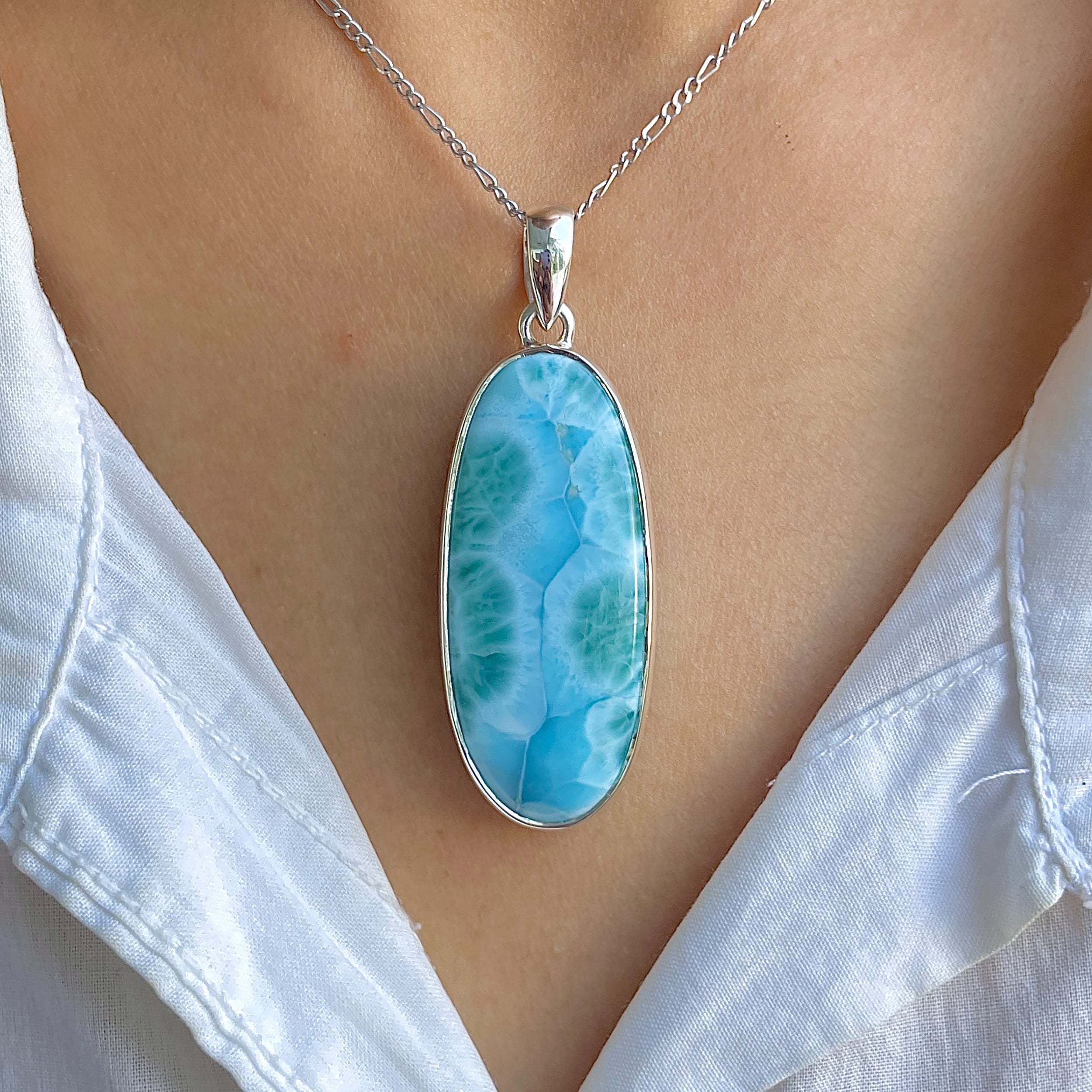 Larimar Pendant-(LAR-P-1582.)