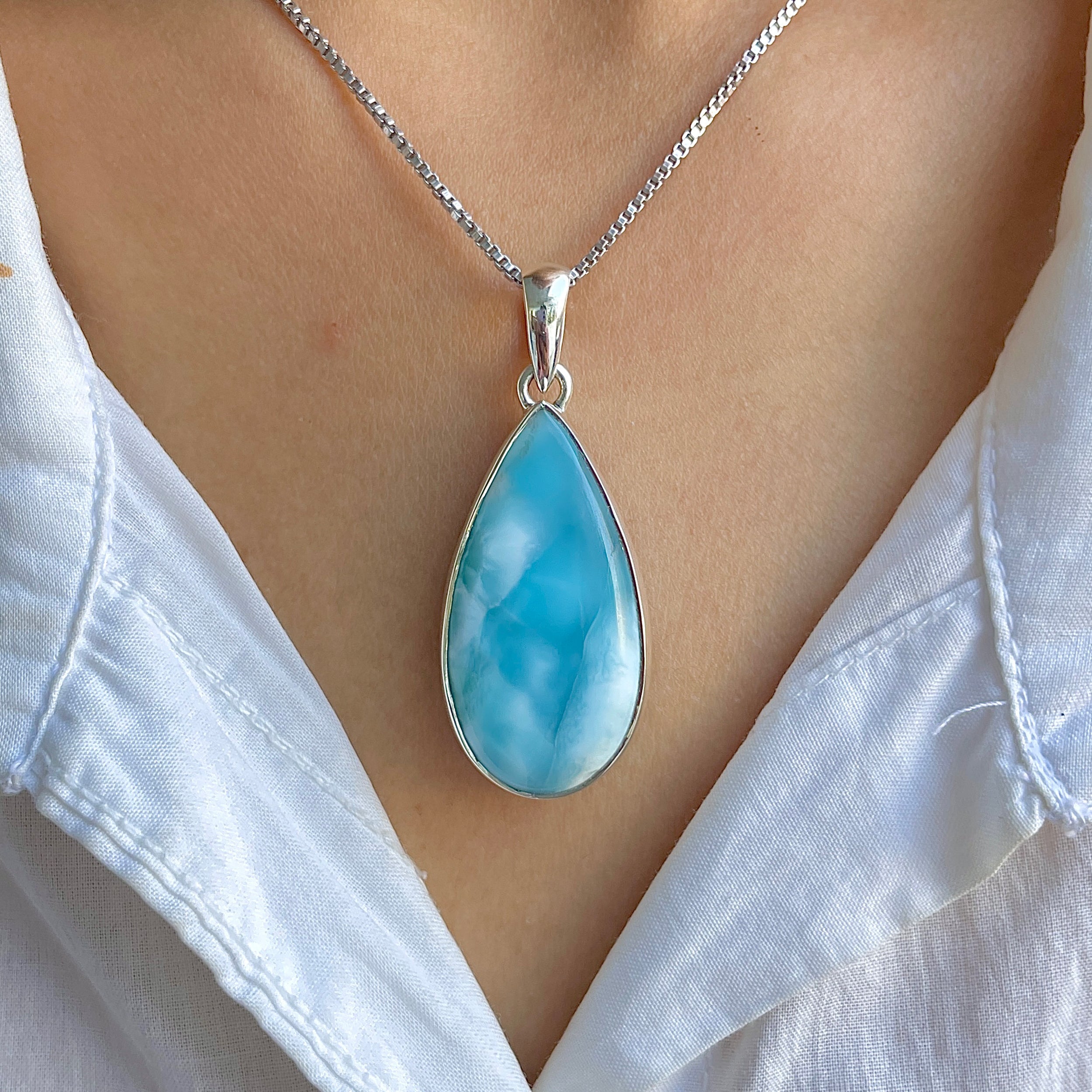 Larimar Pendant-(LAR-P-1583.)