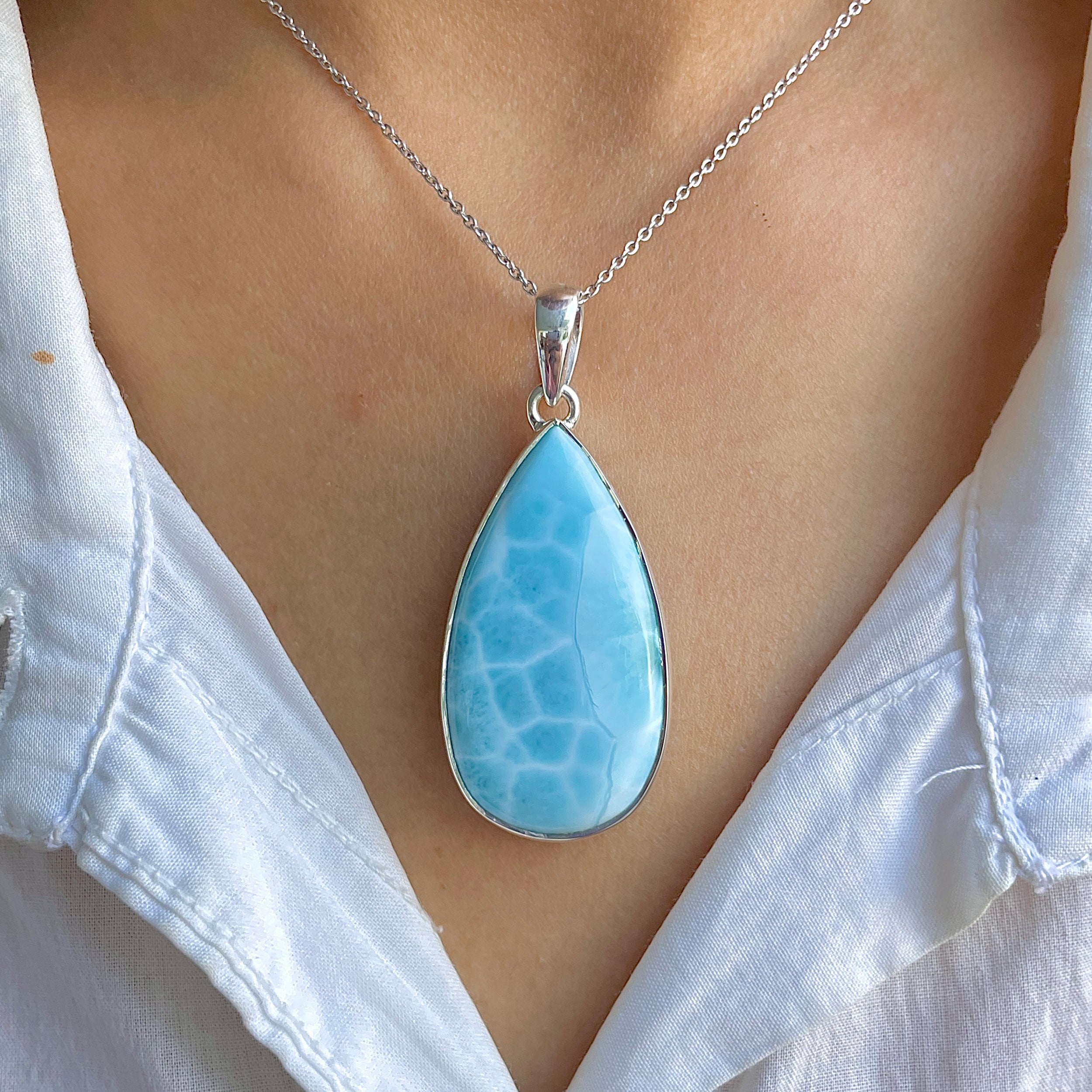 Larimar Pendant-(LAR-P-1586.)