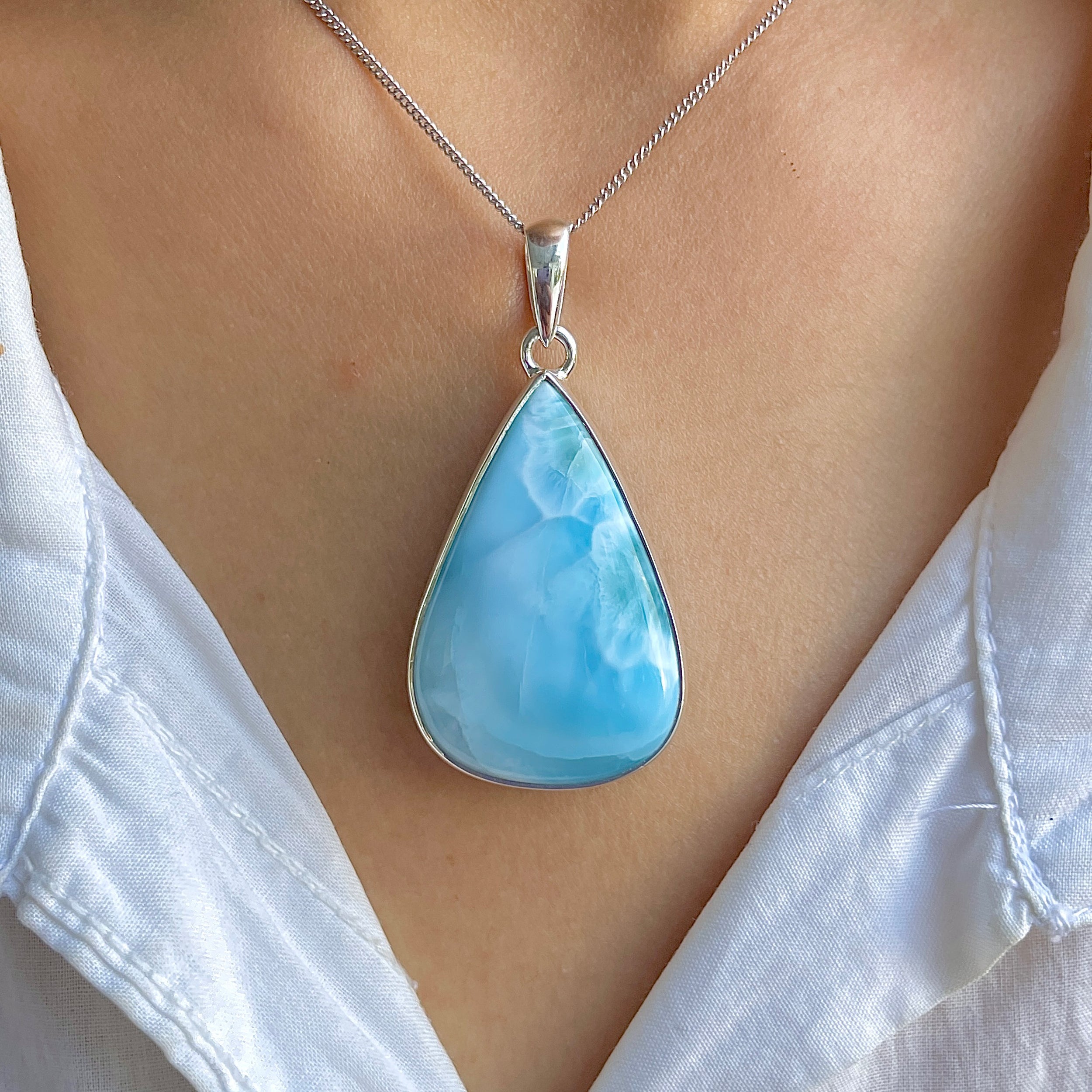 Larimar Pendant-(LAR-P-1589.)