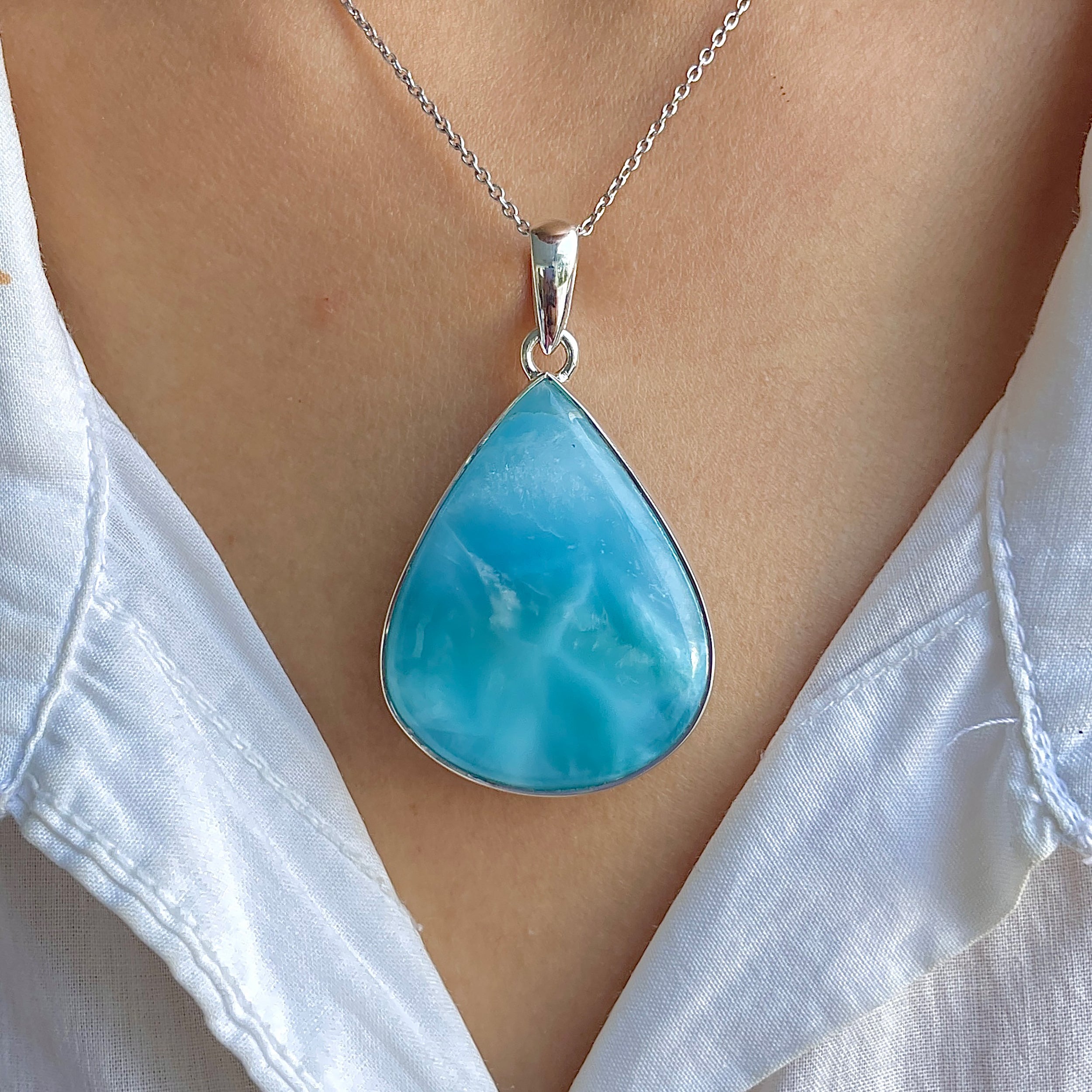 Larimar Pendant-(LAR-P-1590.)