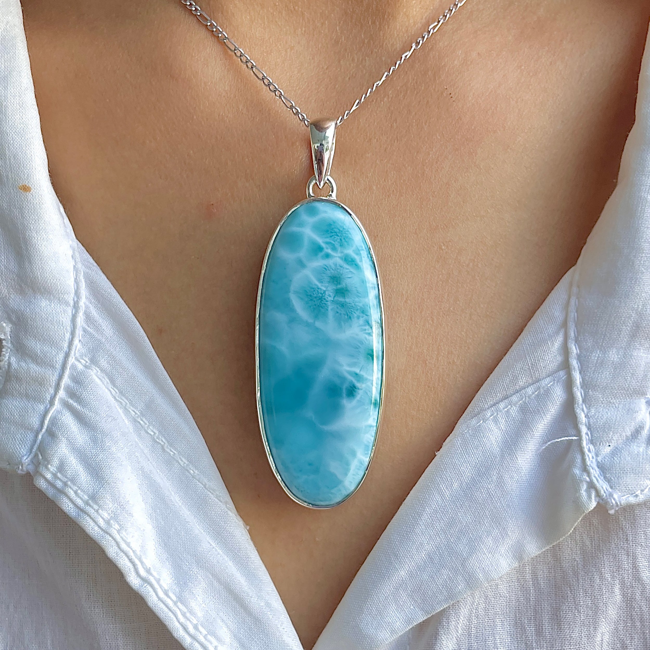 Larimar Pendant-(LAR-P-1591.)