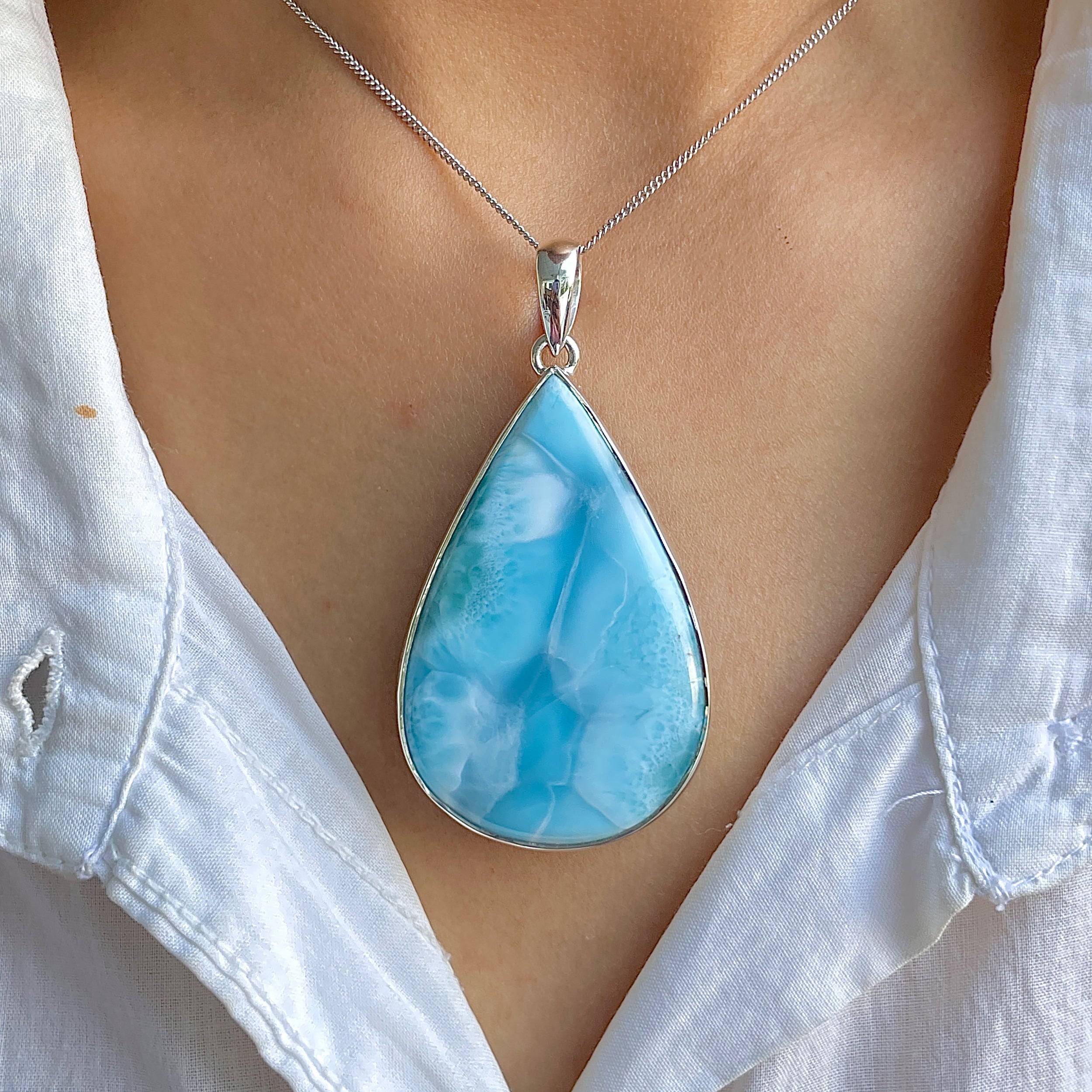 Larimar Pendant-(LAR-P-1592.)