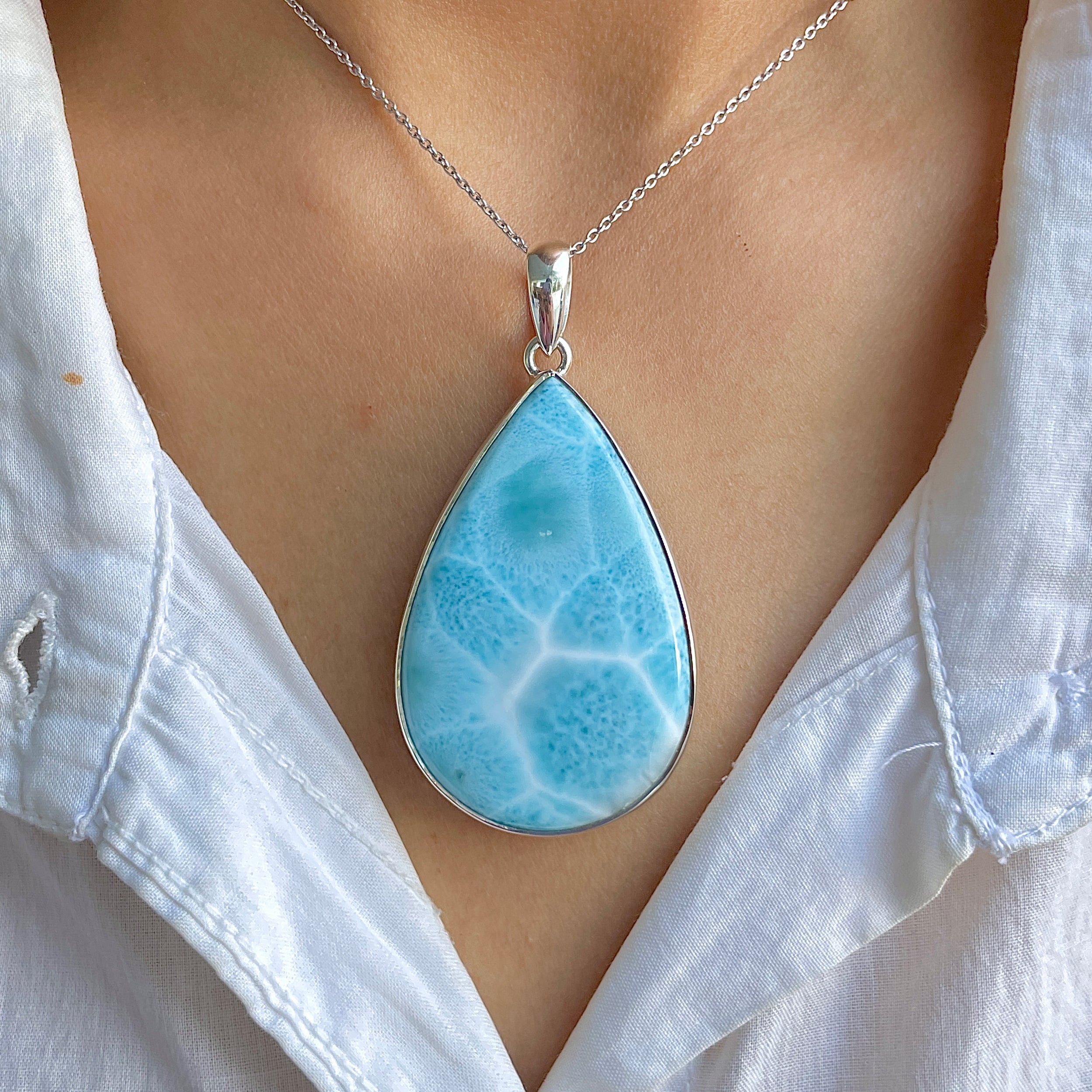 Larimar Pendant-(LAR-P-1593.)