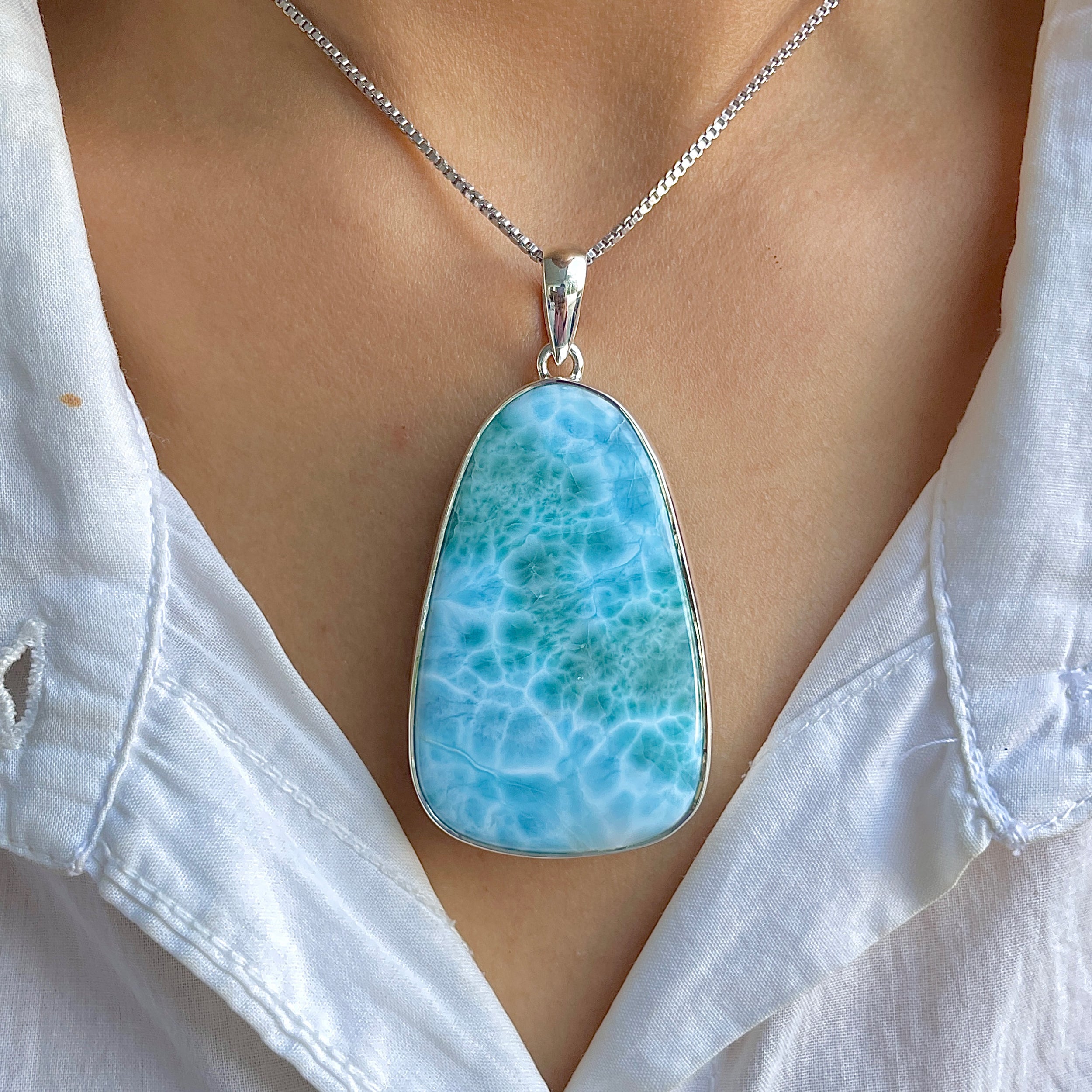 Larimar Pendant-(LAR-P-1594.)